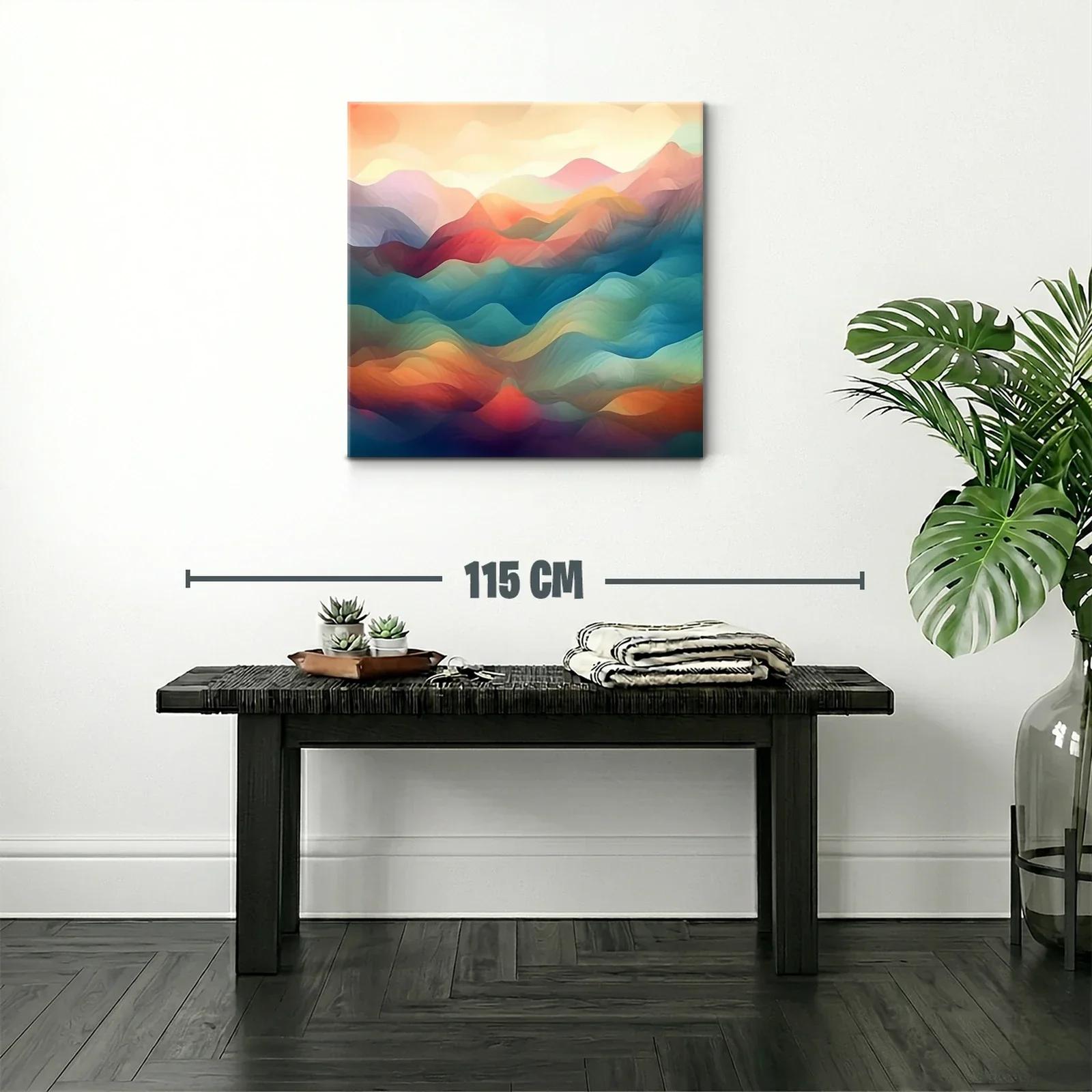Paisaje abstracto en tonos cálidos y fríos armoniosos — miniatura 2