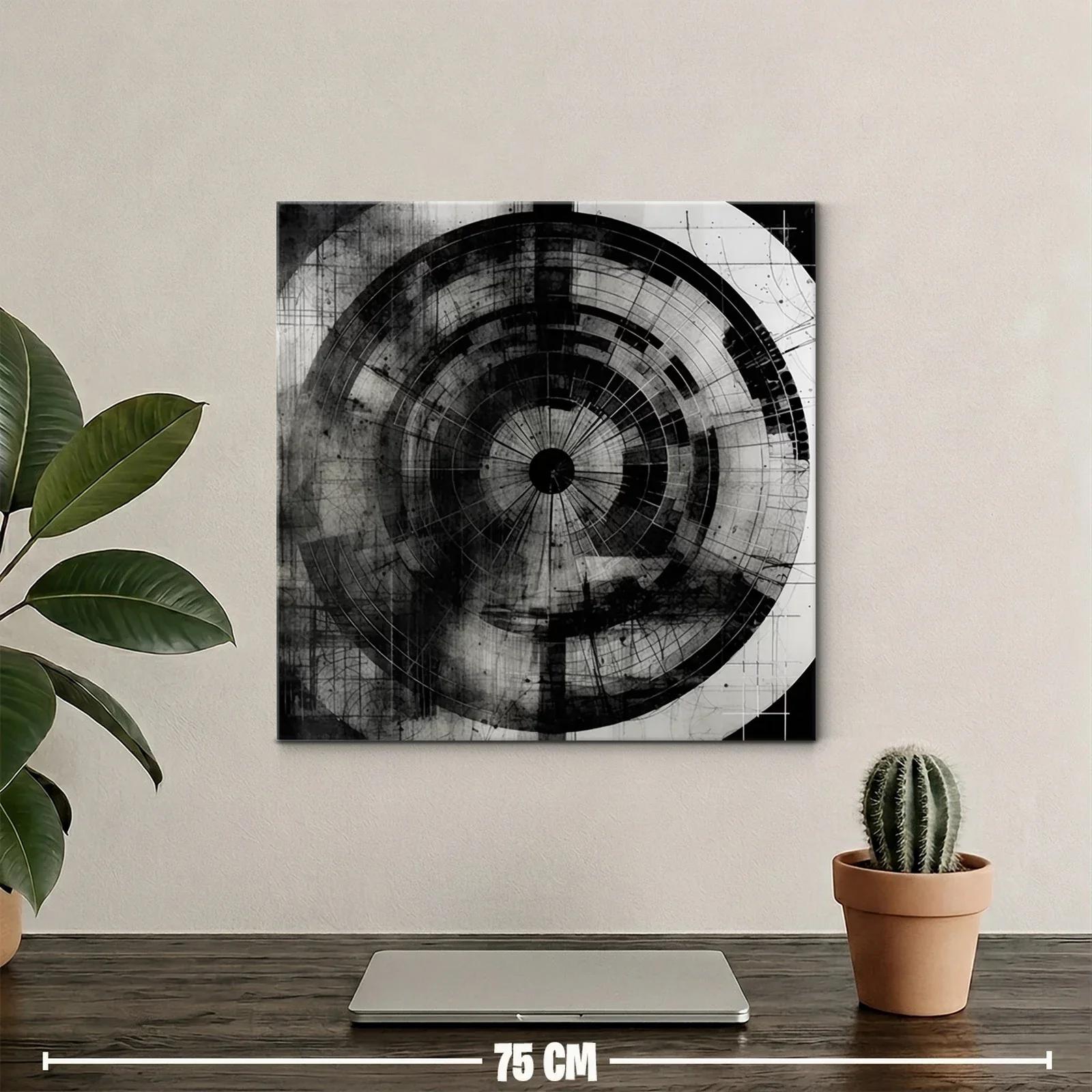 Diseño abstracto en círculos con tonos negros y grises — miniatura 2