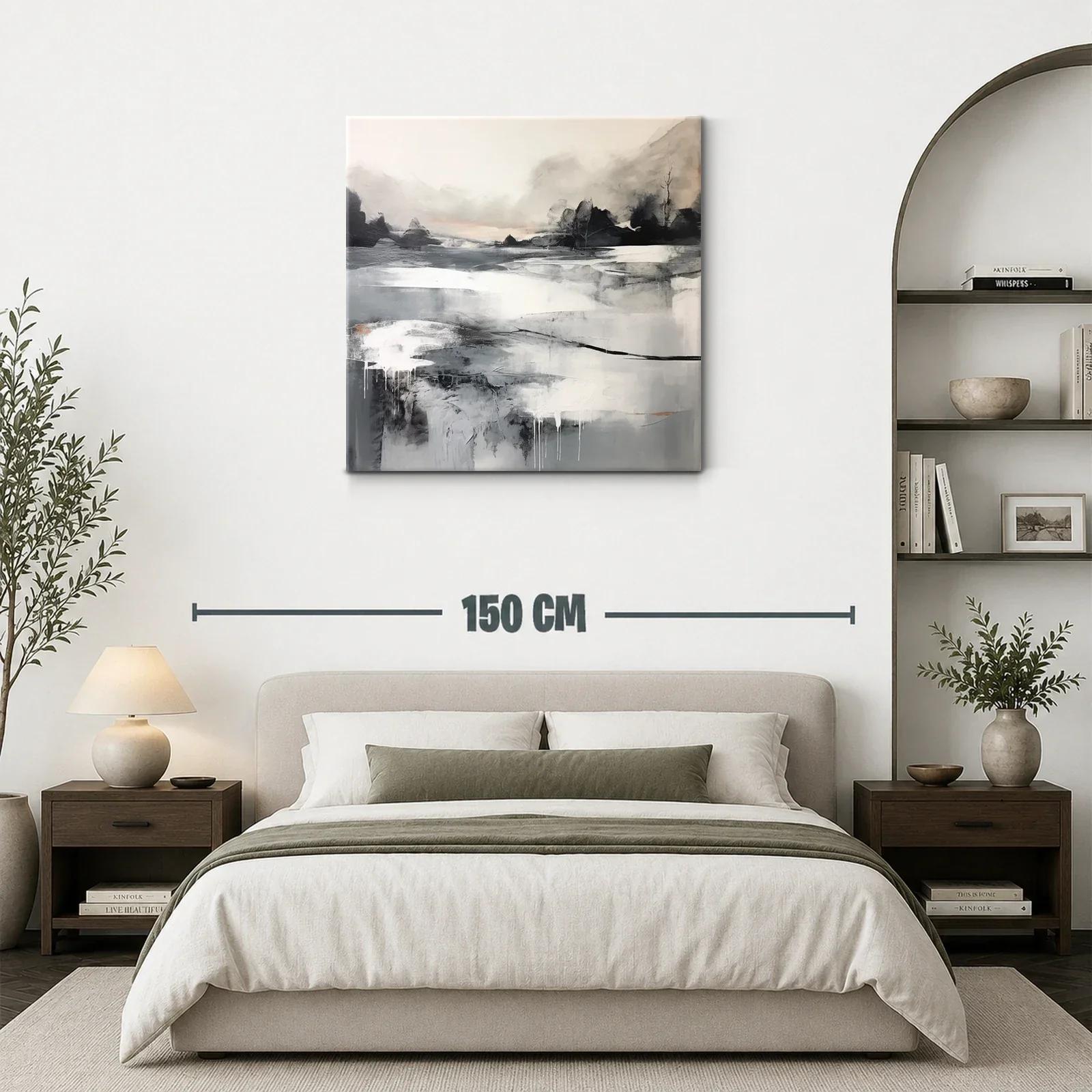 Paisaje abstracto en tonos neutros y grises suaves — miniatura 3