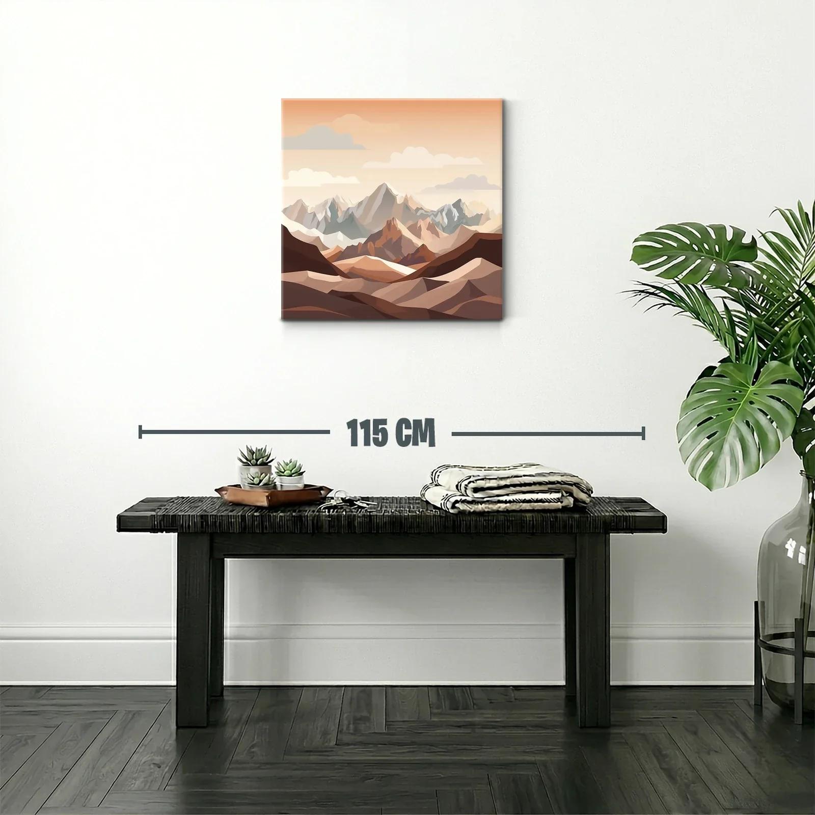 Paisaje montañoso en tonos cálidos y neutros — miniatura 2