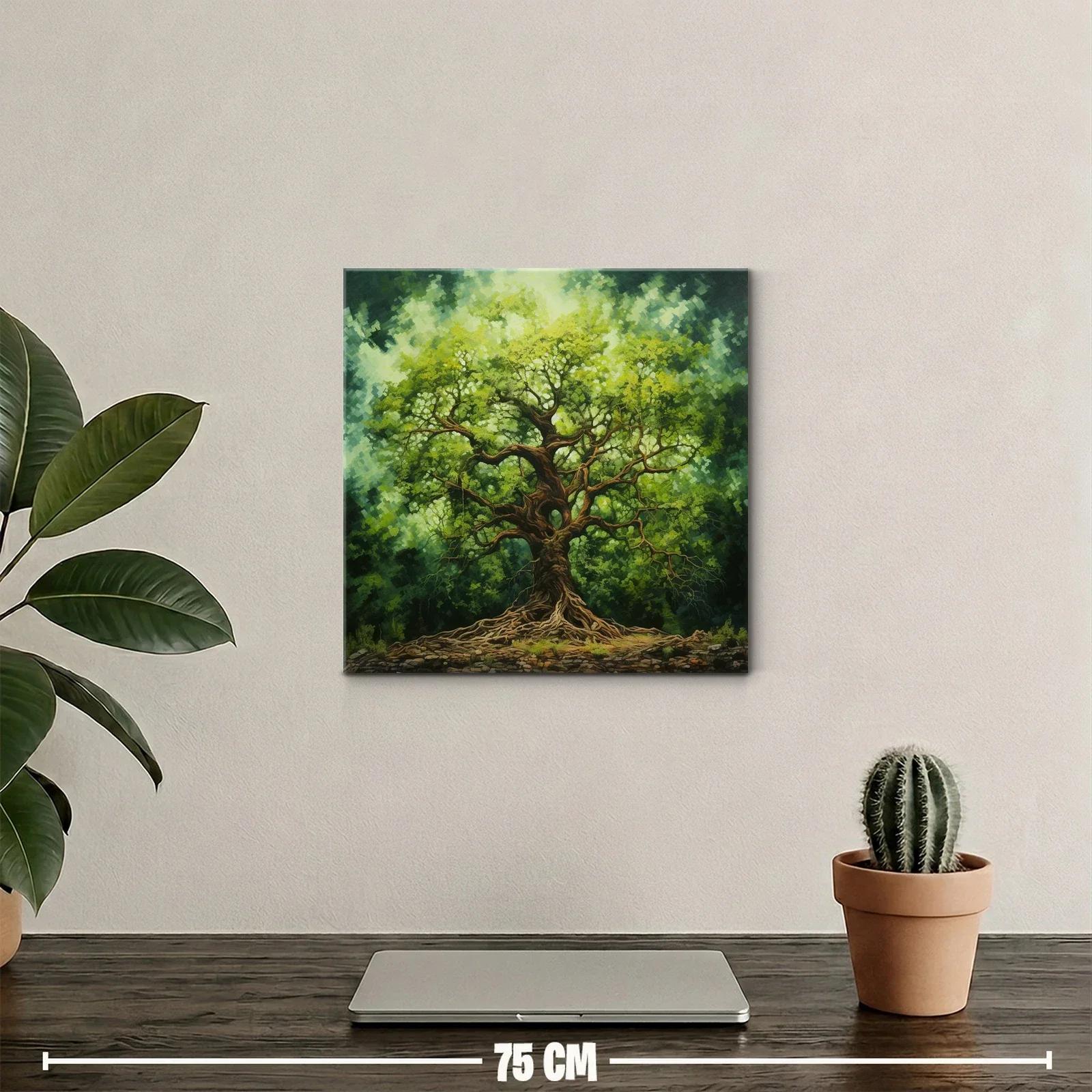 Majestuoso árbol con raíces y follaje frondoso verde — miniatura 2