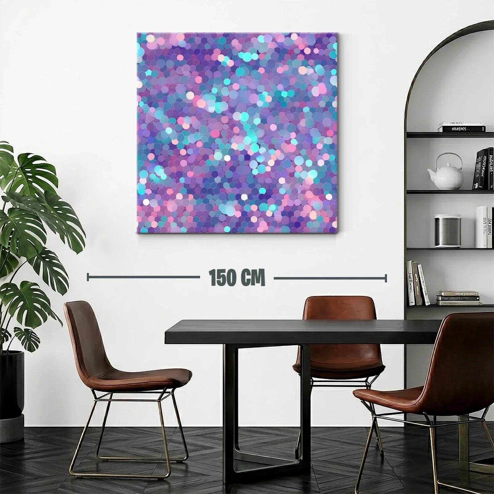 Cuadro abstracto con patrones circulares en tonos pastel — miniatura 2