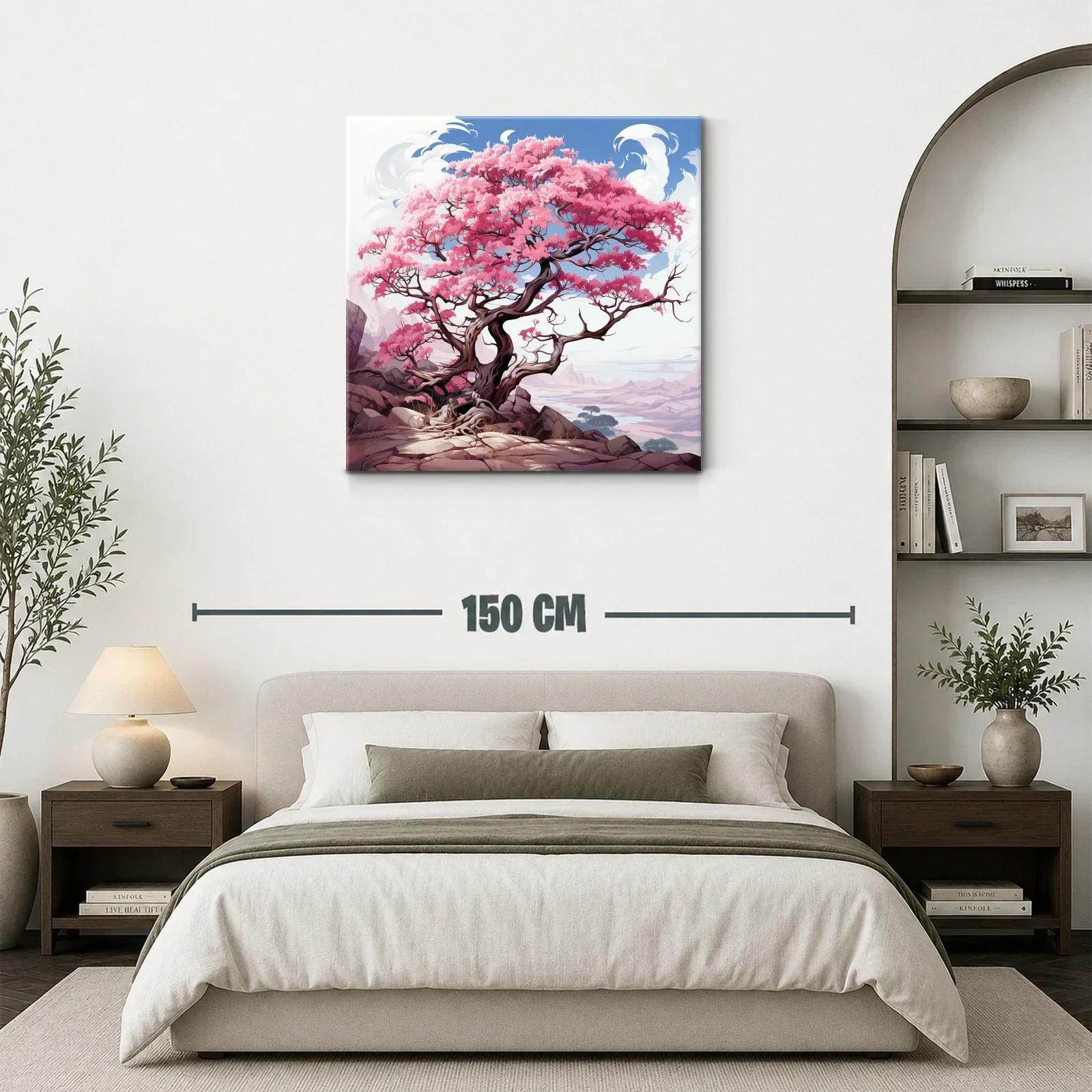 Impresionante árbol de flores rosas en paisaje sereno — miniatura 3