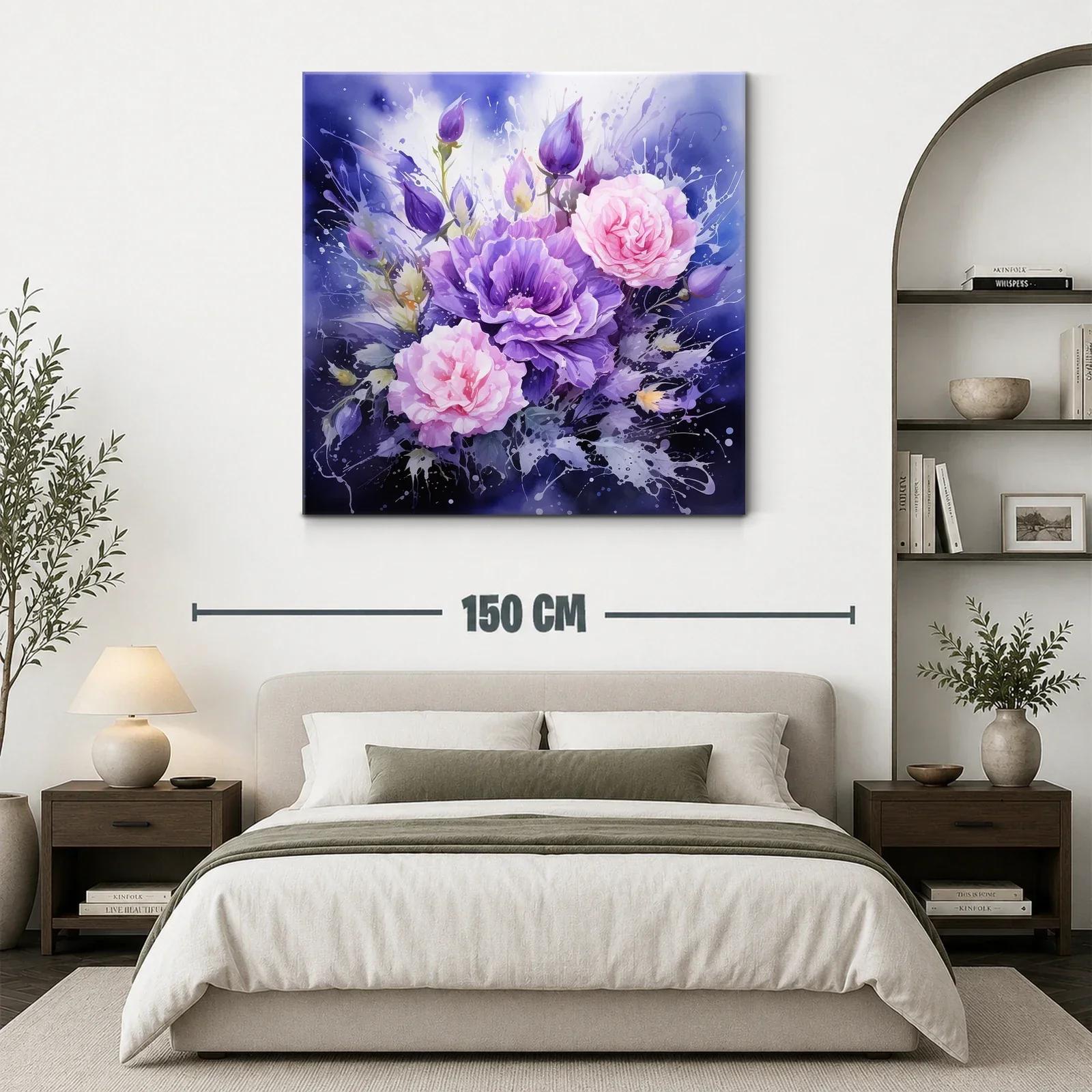 Ramo de flores en tonos violetas y rosa pastel — miniatura 3
