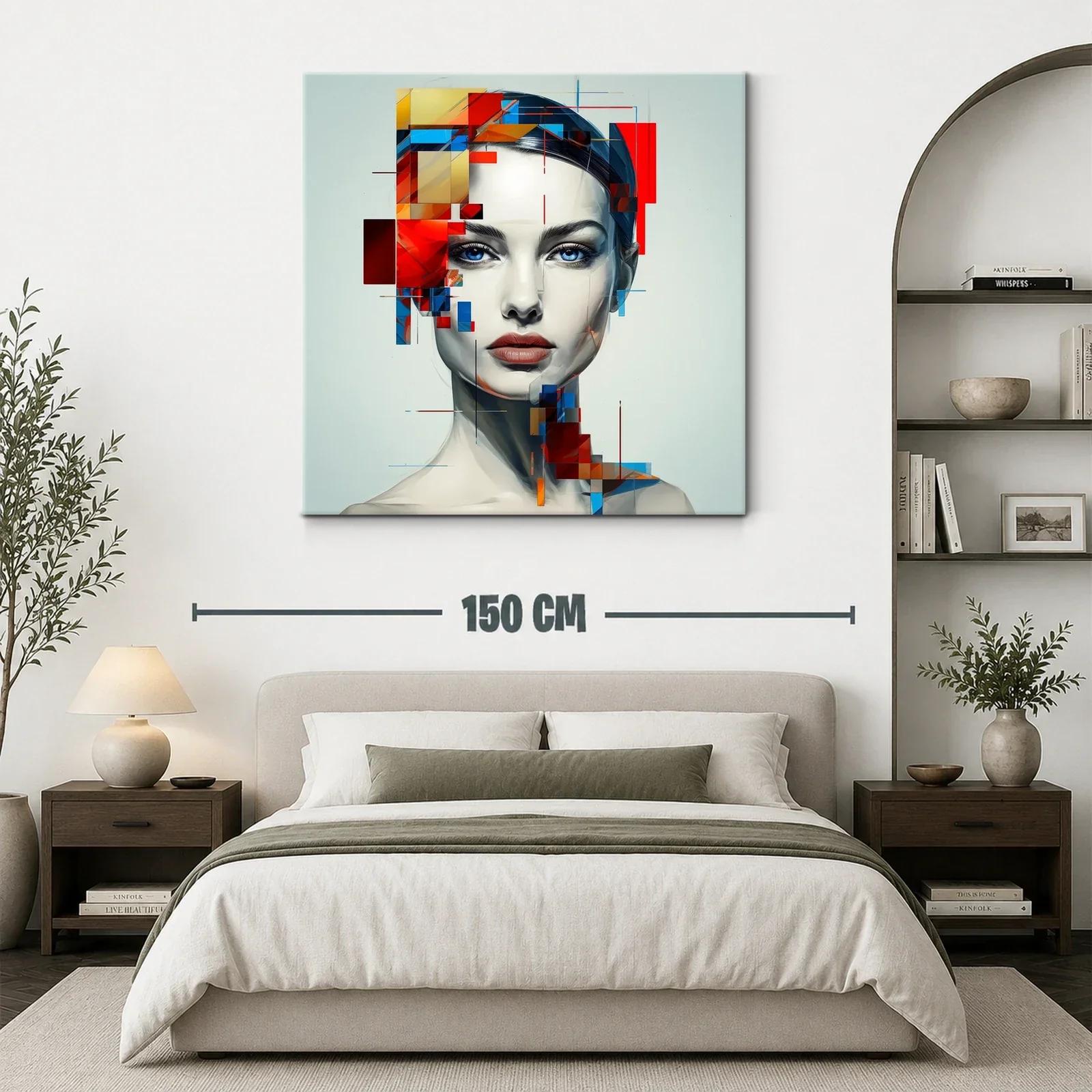 Retrato moderno con contrastes vibrantes y mirada intensa — miniatura 3