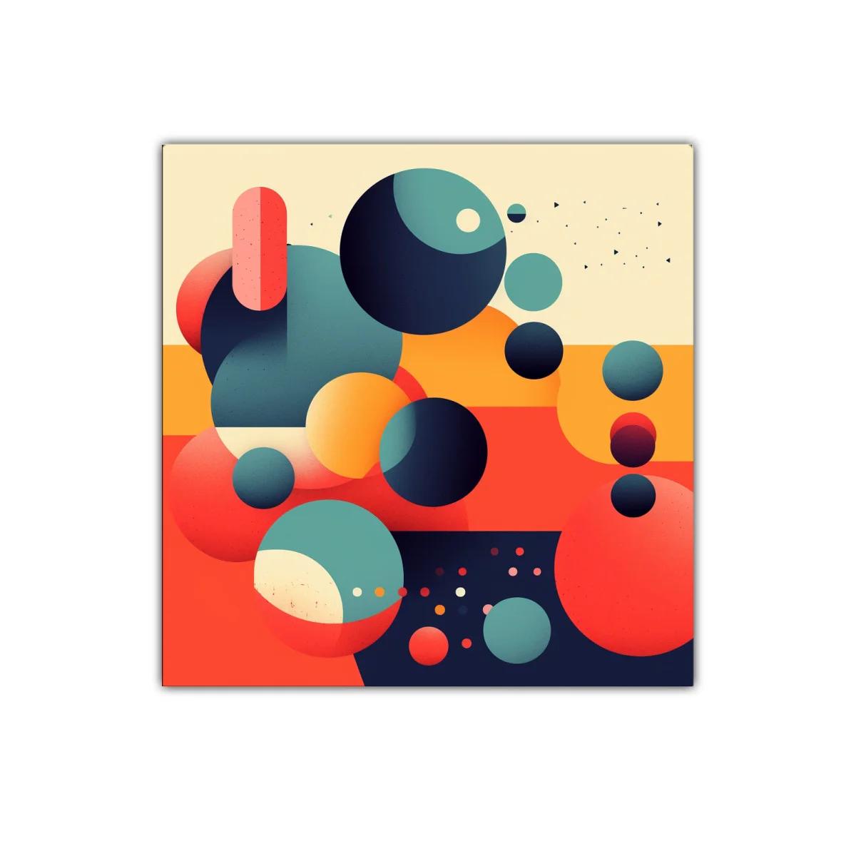 Composición abstracta con esferas en tonos cálidos y fríos — miniatura 1
