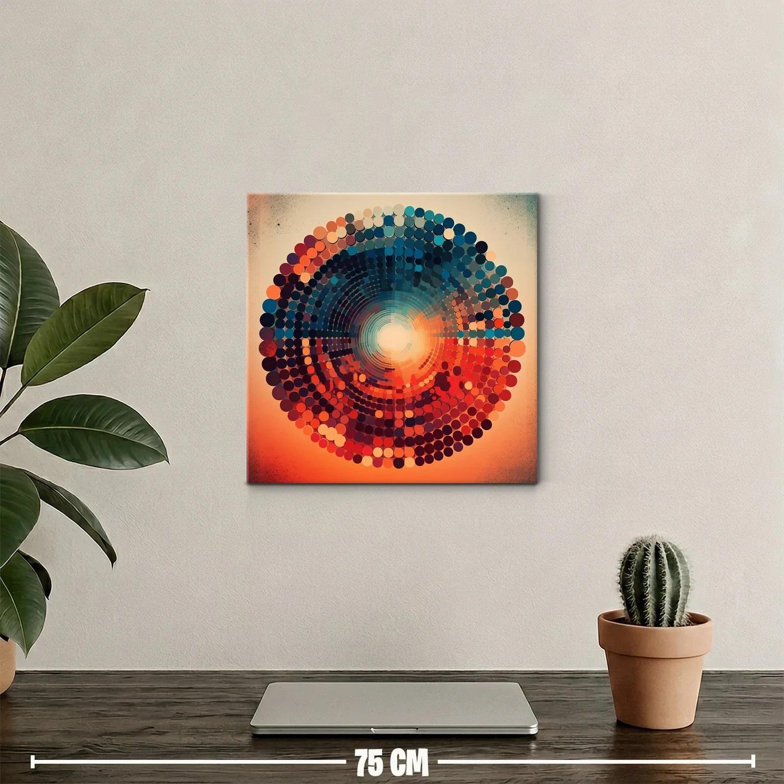 Composición circular en tonos cálidos y fríos vibrantes — miniatura 2