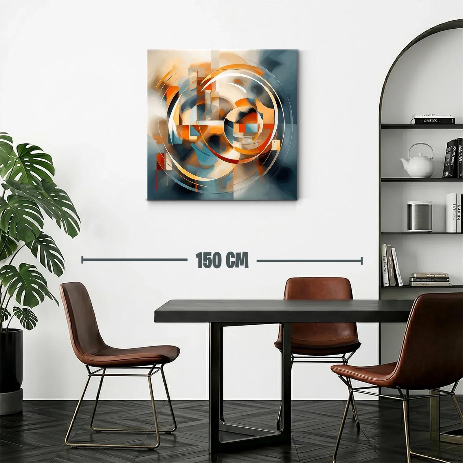 Composición abstracta con formas circulares y tonos cálidos — miniatura 2
