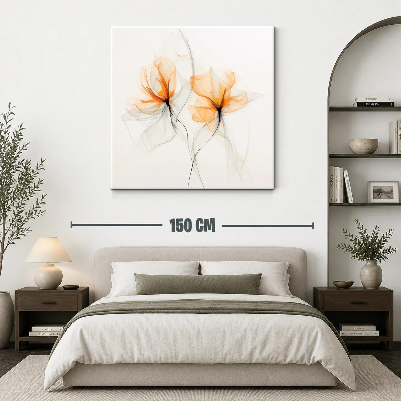 Flores etéreas en tonos naranjas y grises suaves — miniatura 3