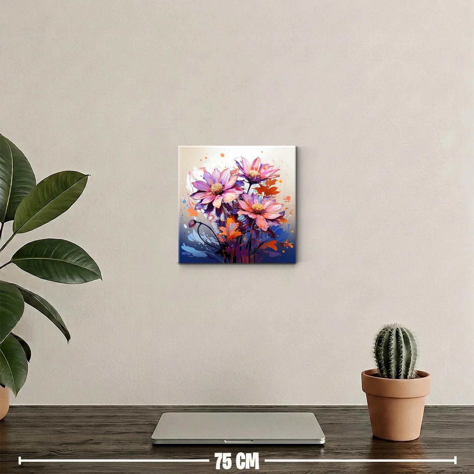 Vibrante composición floral con tonos rosas y naranjas — miniatura 2