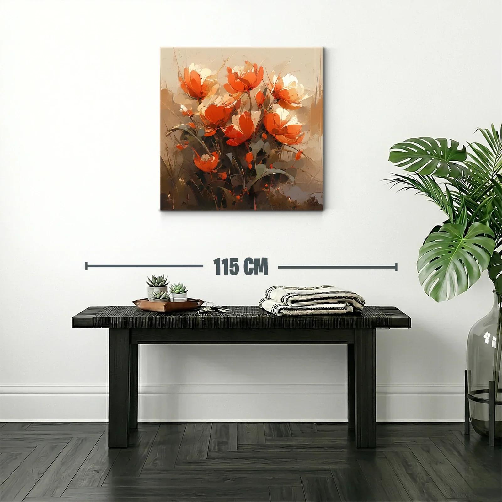 Bouquet de flores vibrantes en tonos cálidos y tierra — miniatura 2