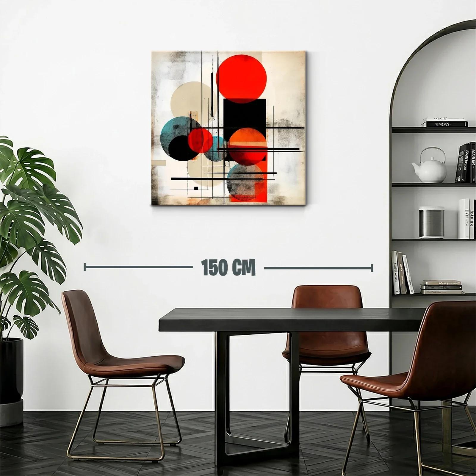 Composición geométrica con círculos rojo y azul vibrante — miniatura 2