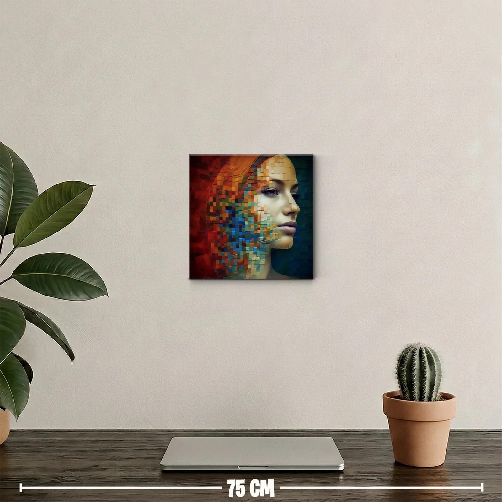 Rostro femenino con mosaico de colores vibrantes — miniatura 2