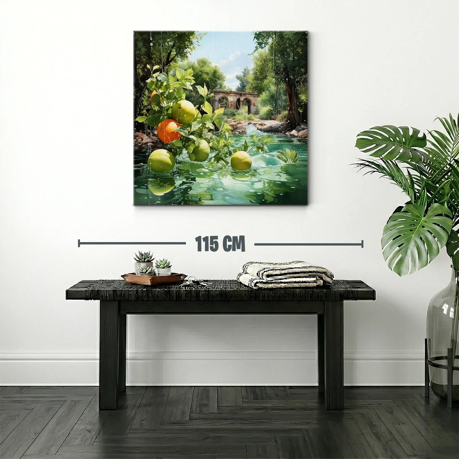 Naturaleza fresca con frutas y paisaje rústico — miniatura 2