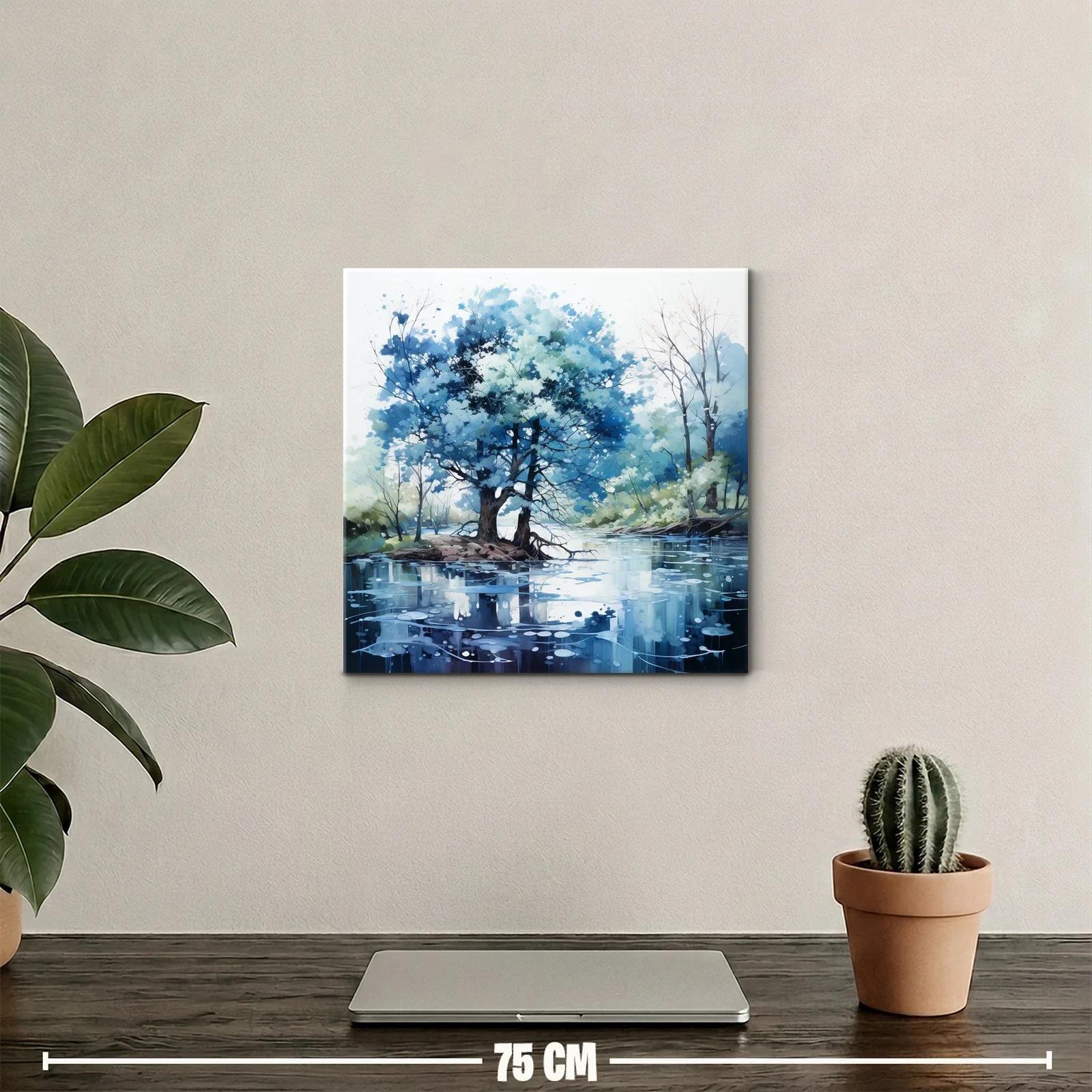 Serenidad azul en paisaje natural junto al río — miniatura 2