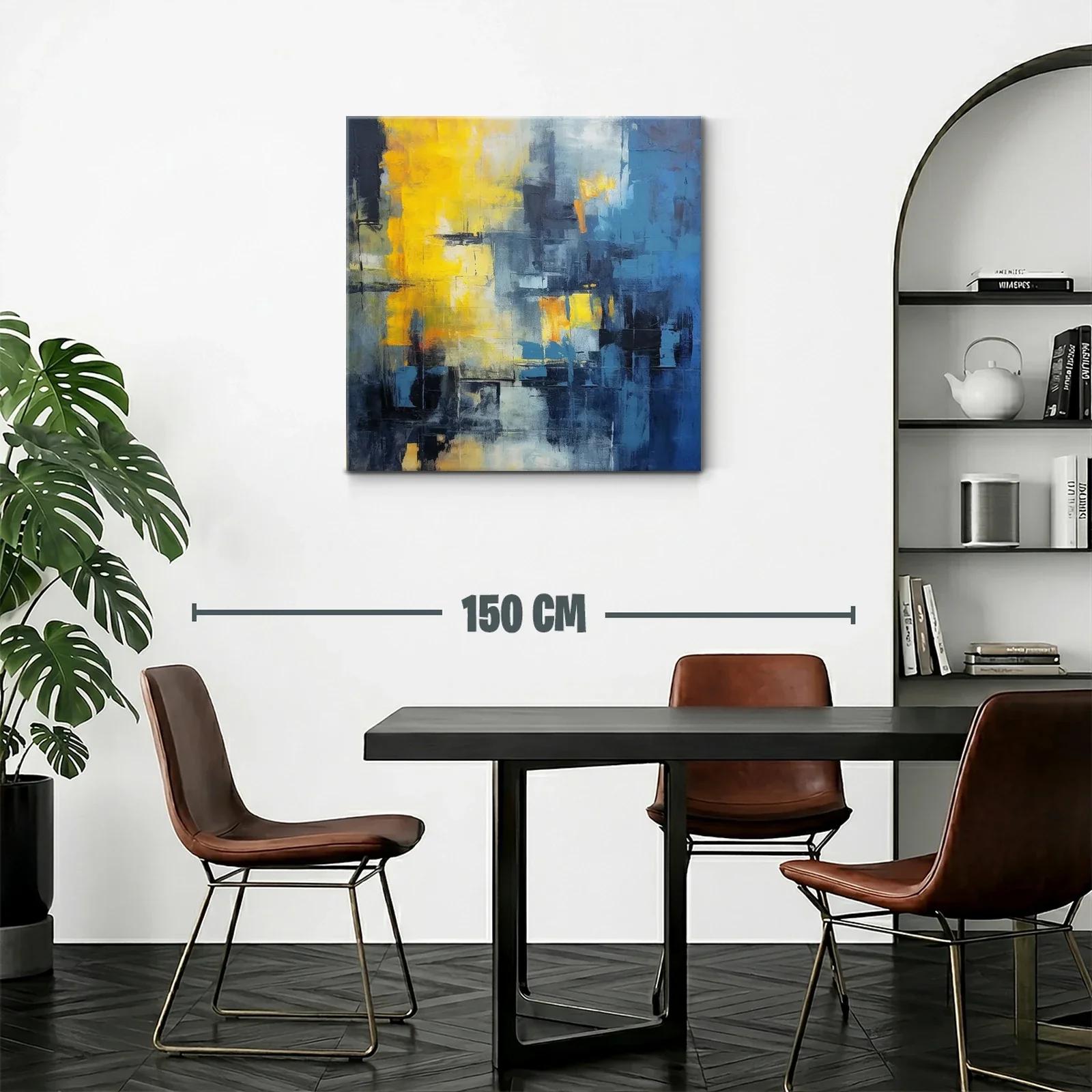 Abstracto vibrante con contrastes de azul y amarillo — miniatura 2