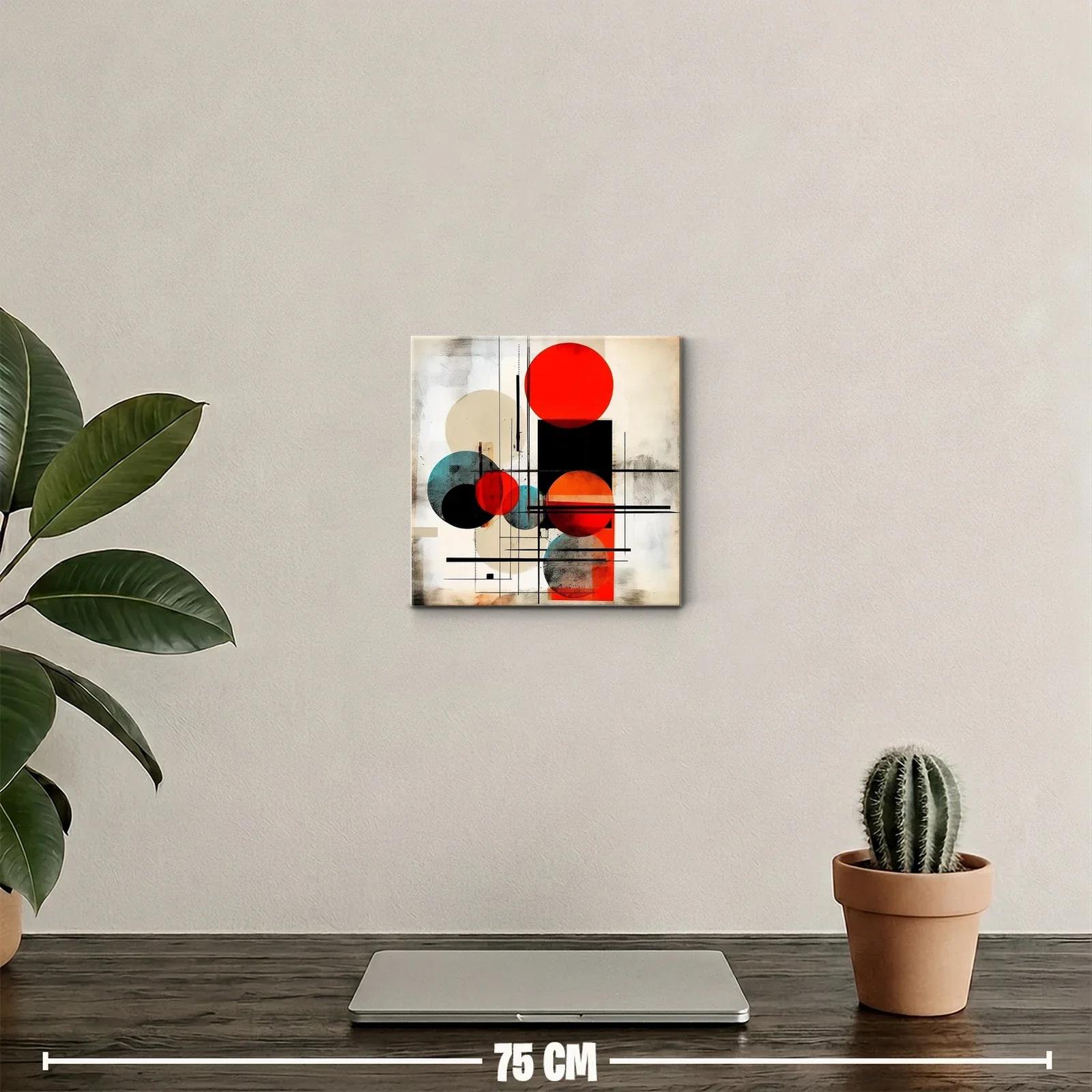 Composición geométrica con círculos rojo y azul vibrante — miniatura 2