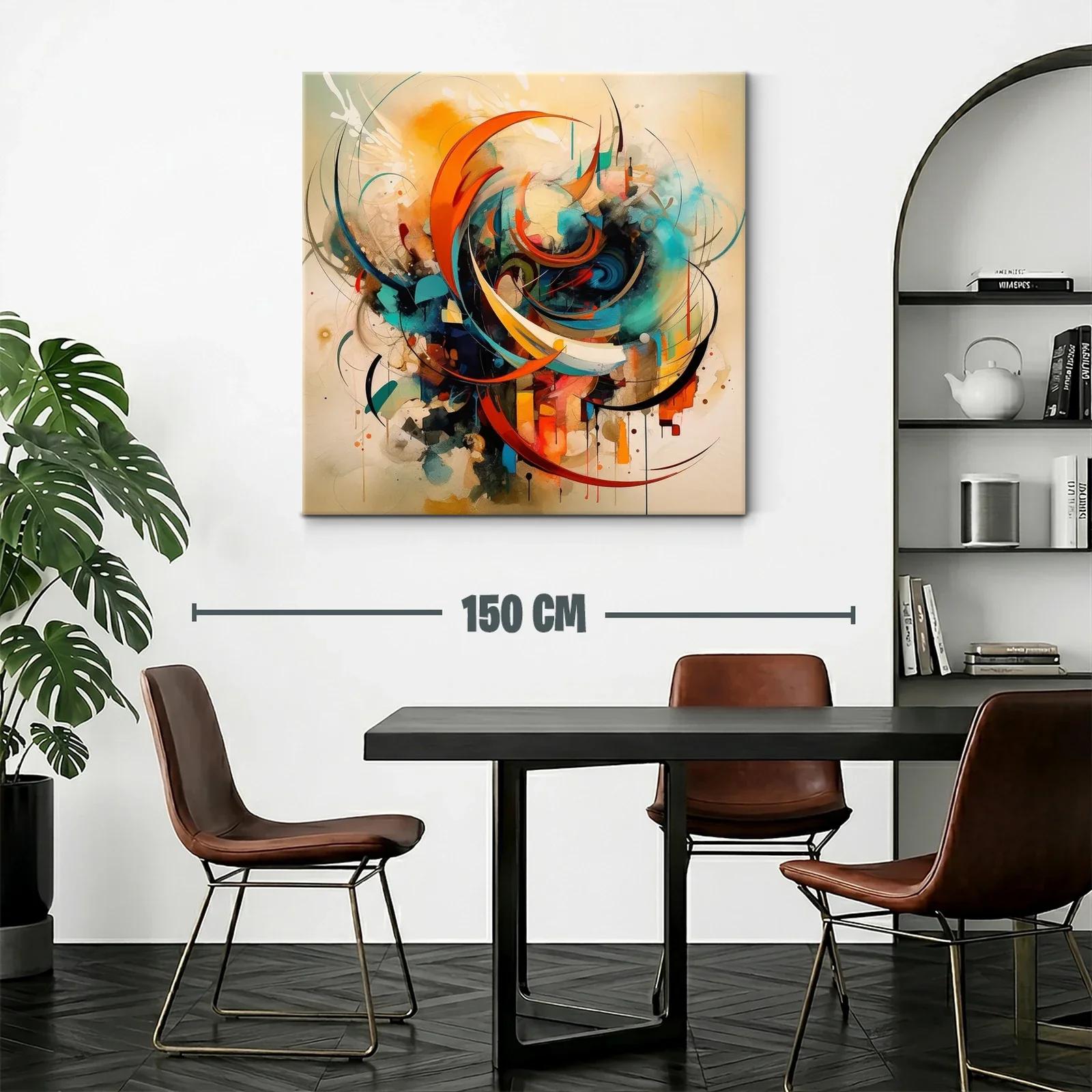 Composición abstracta con energía dinámica en tonos cálidos — miniatura 2