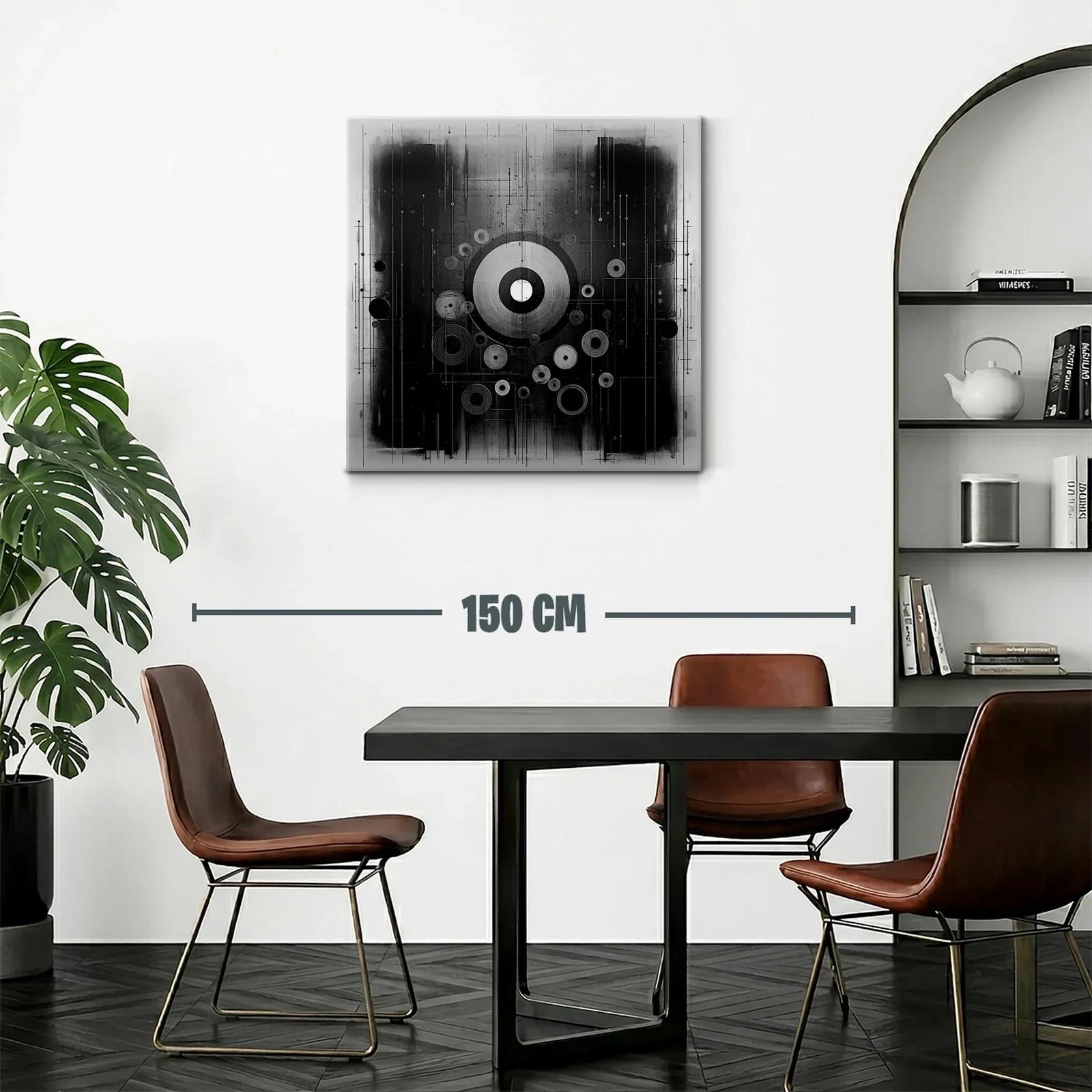 Composición abstracta con círculos y líneas en blanco y negro — miniatura 2