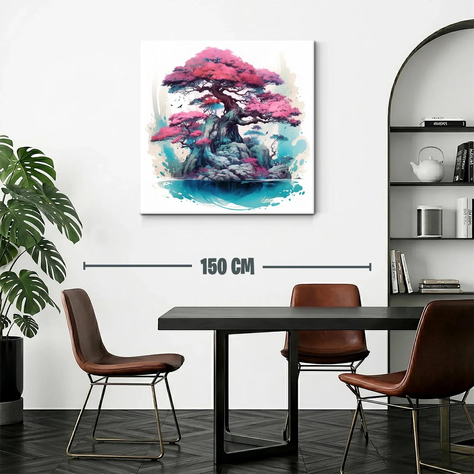 Árbol de Bonsái en Isla con Tonos Rosados y Azules — miniatura 2