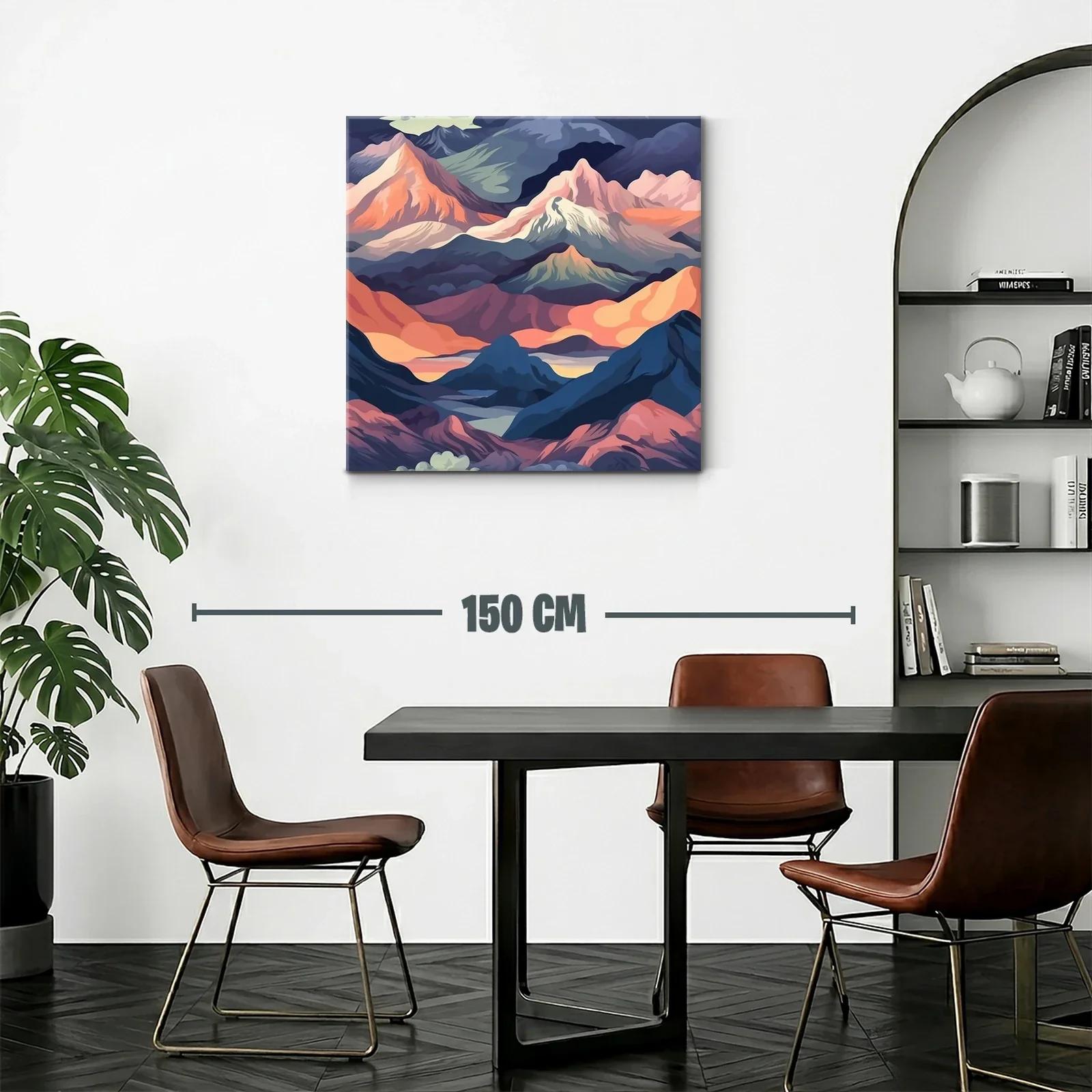 Paisaje de montañas en tonos cálidos y fríos contrastantes — miniatura 2