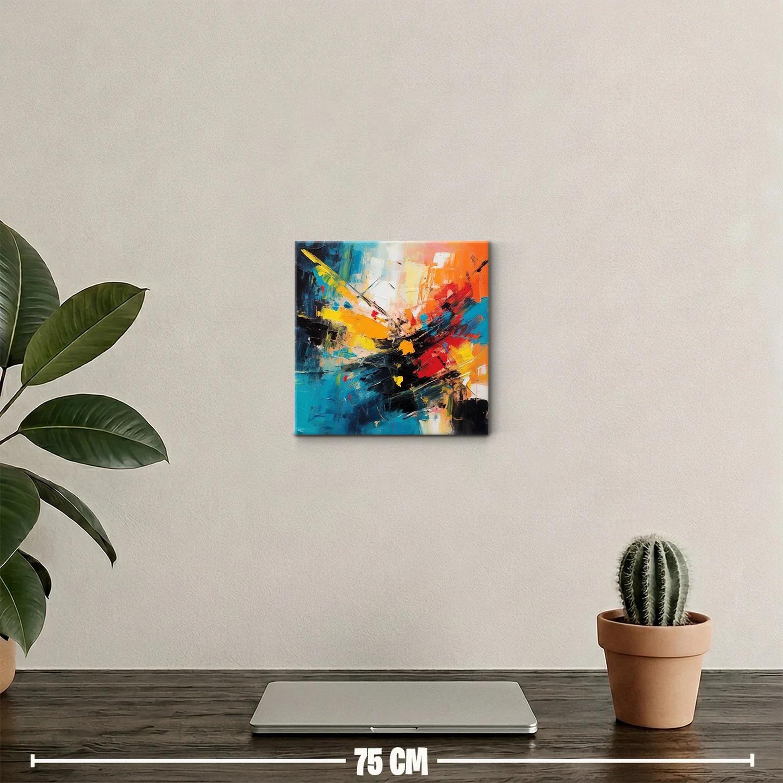 Cuadro abstracto vibrante con explosión de colores intensos — miniatura 2