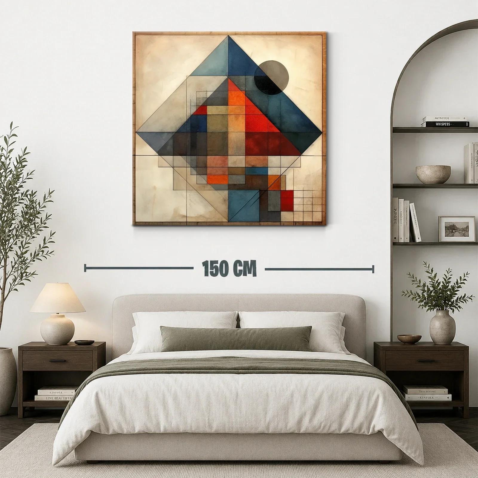 Composición geométrica con contrastes cálidos y fríos — miniatura 3