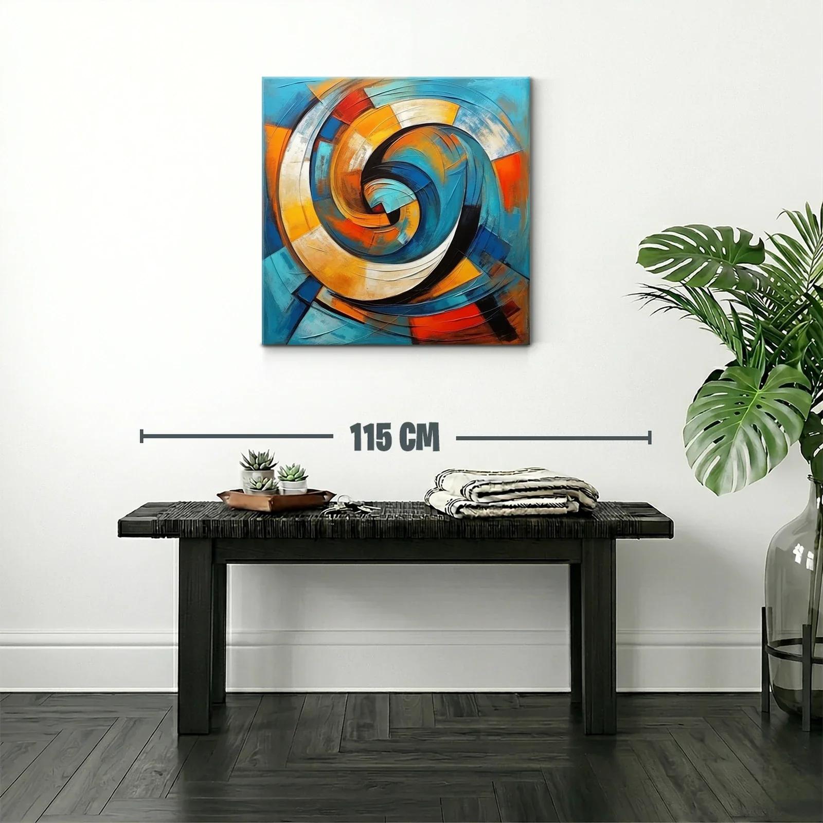 Cuadro abstracto espiral con tonos vibrantes y dinámicos — miniatura 2