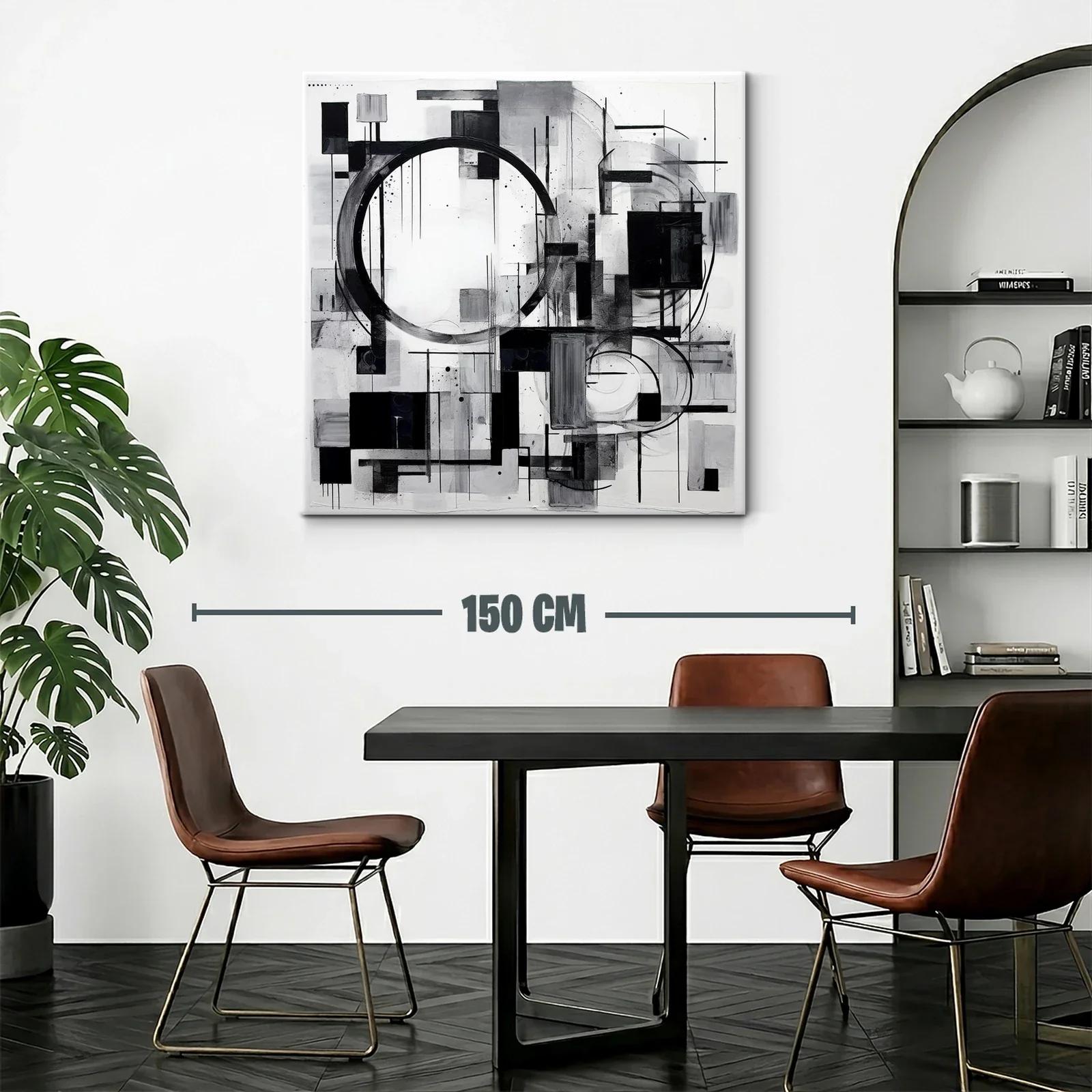 Composición abstracta en blanco y negro con formas geométricas — miniatura 2