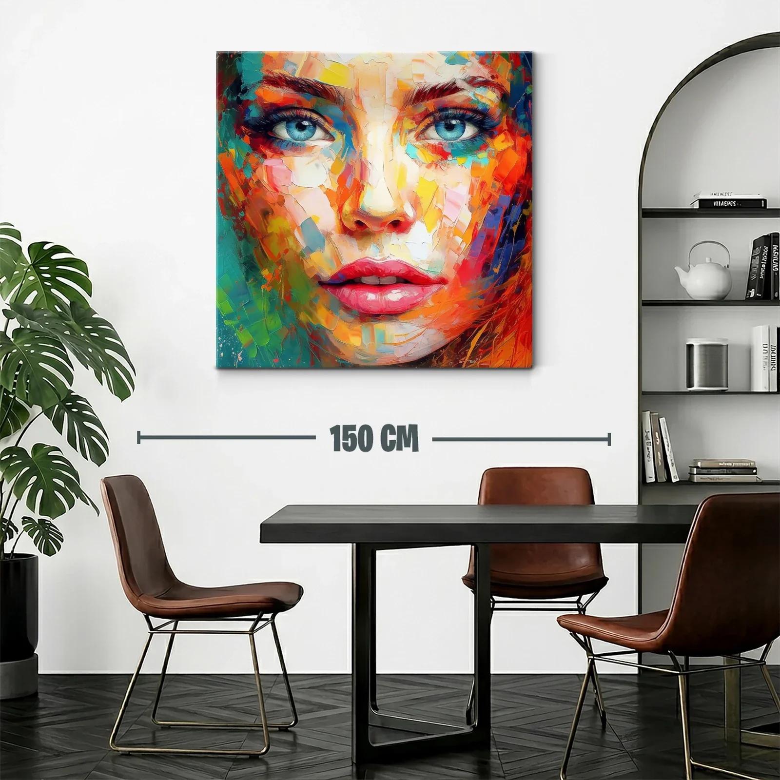 Retrato vibrante con rostro femenino y ojos azules profundos — miniatura 2