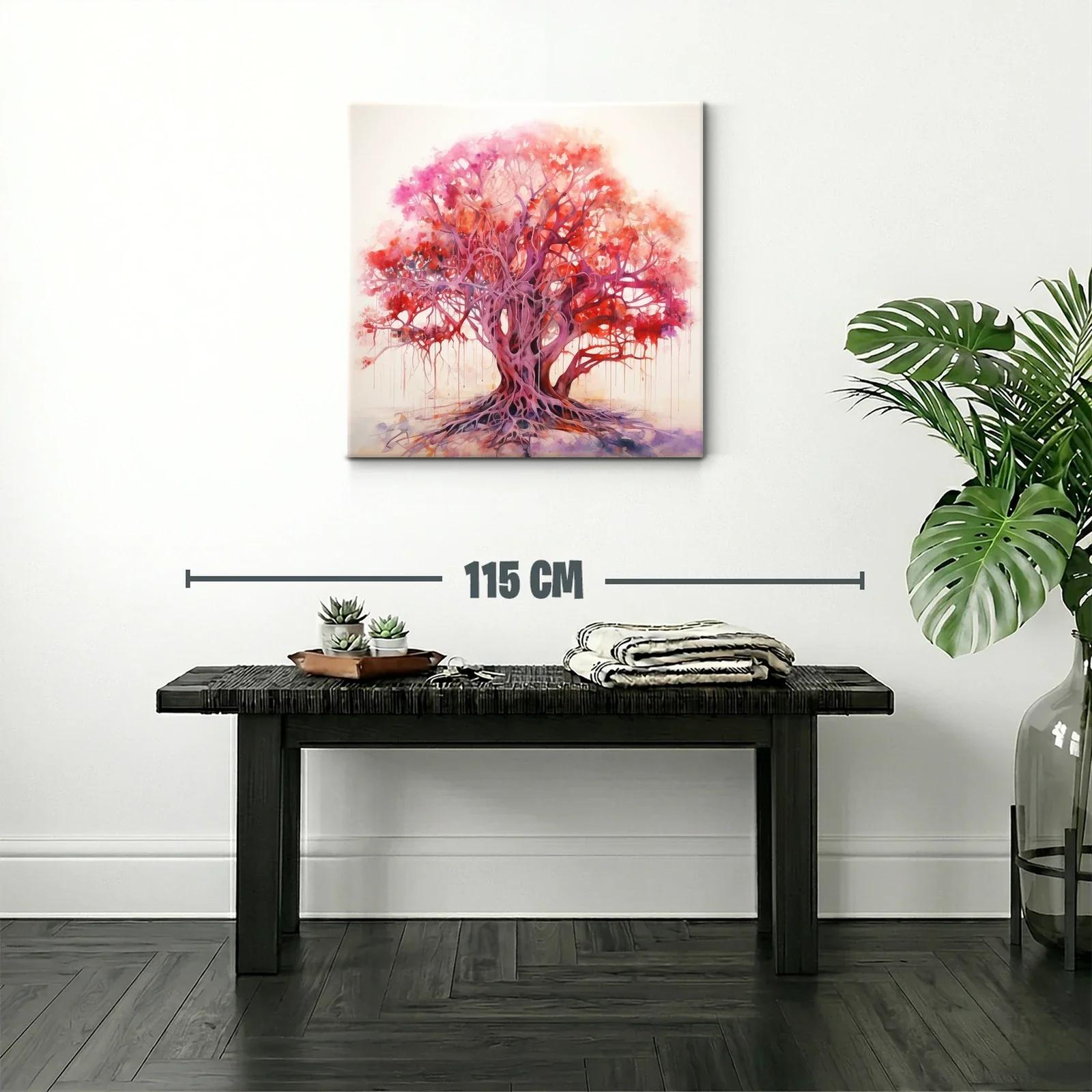 Árbol vibrante en tonos rojos y púrpuras llenos de vida — miniatura 2