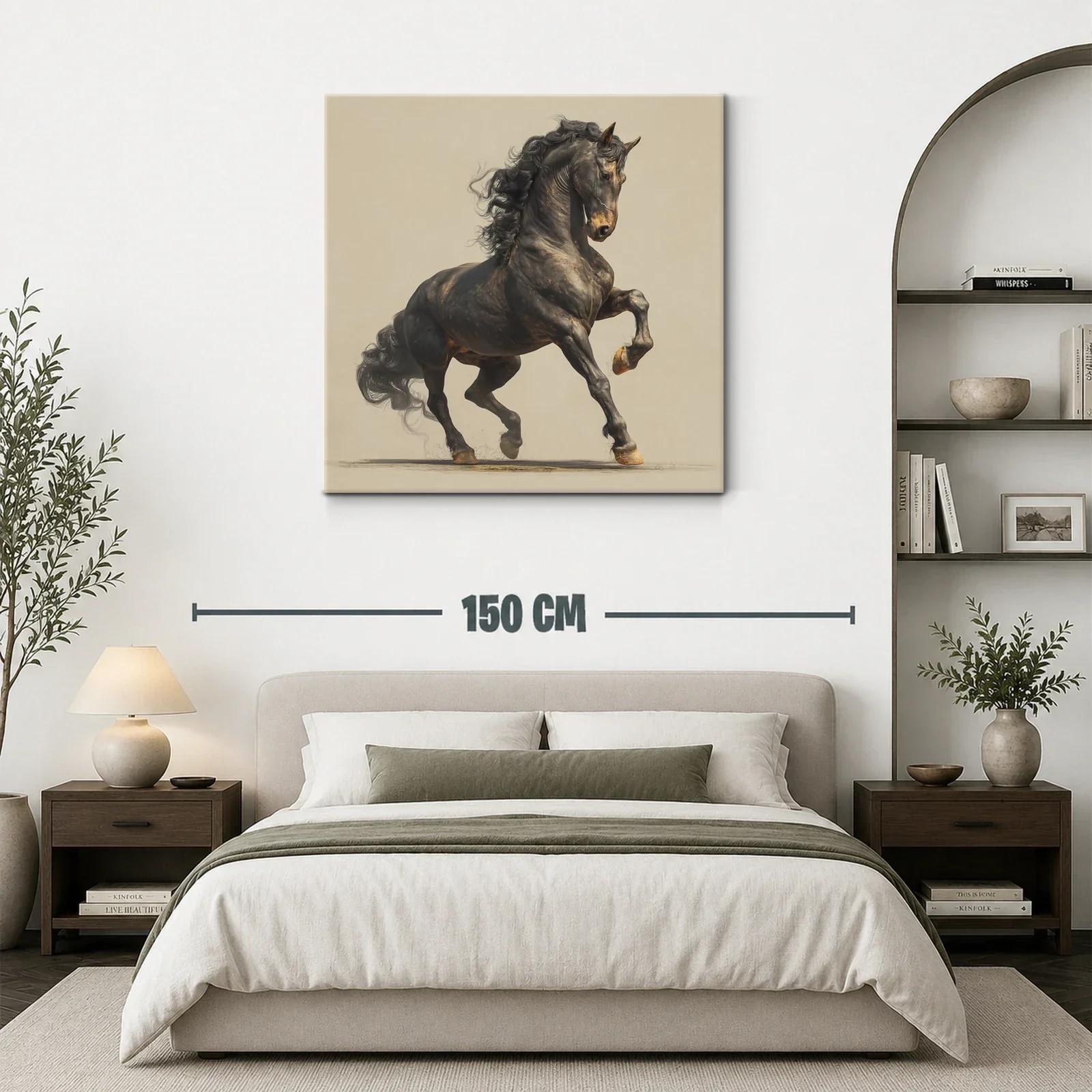 Caballo negro explosivo en movimiento elegante — miniatura 3