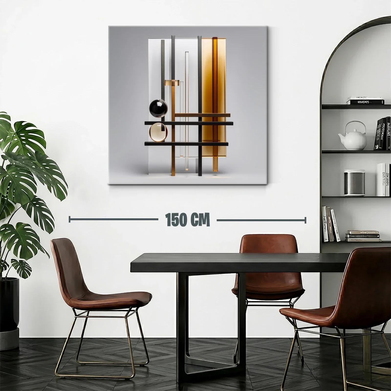 Composición geométrica moderna con tonos ámbar y negro — miniatura 2