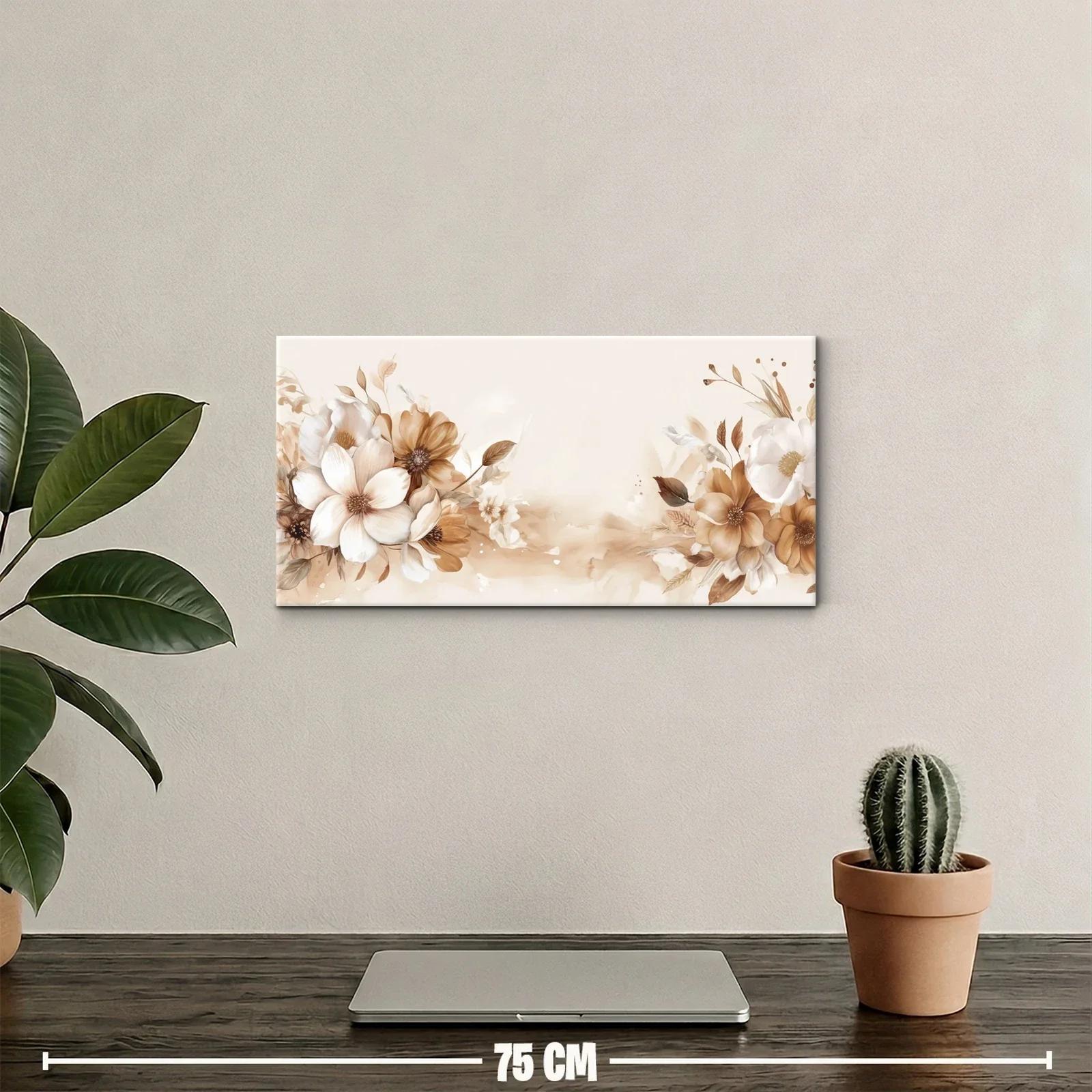 Cuadro flores blancas tipo magnolia con ramilletes laterales — miniatura 2