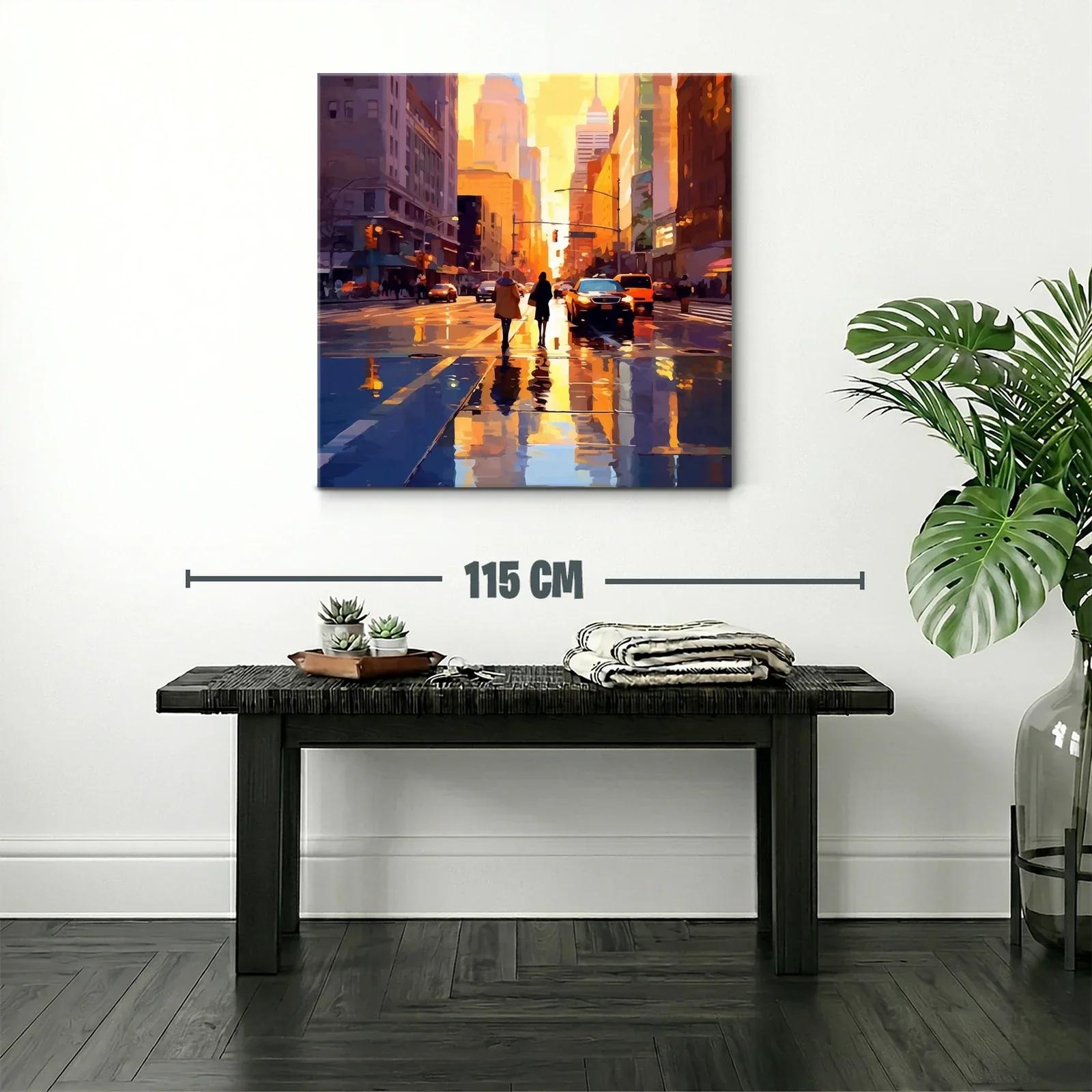 Atardecer urbano con reflejos dorados en la ciudad — miniatura 2