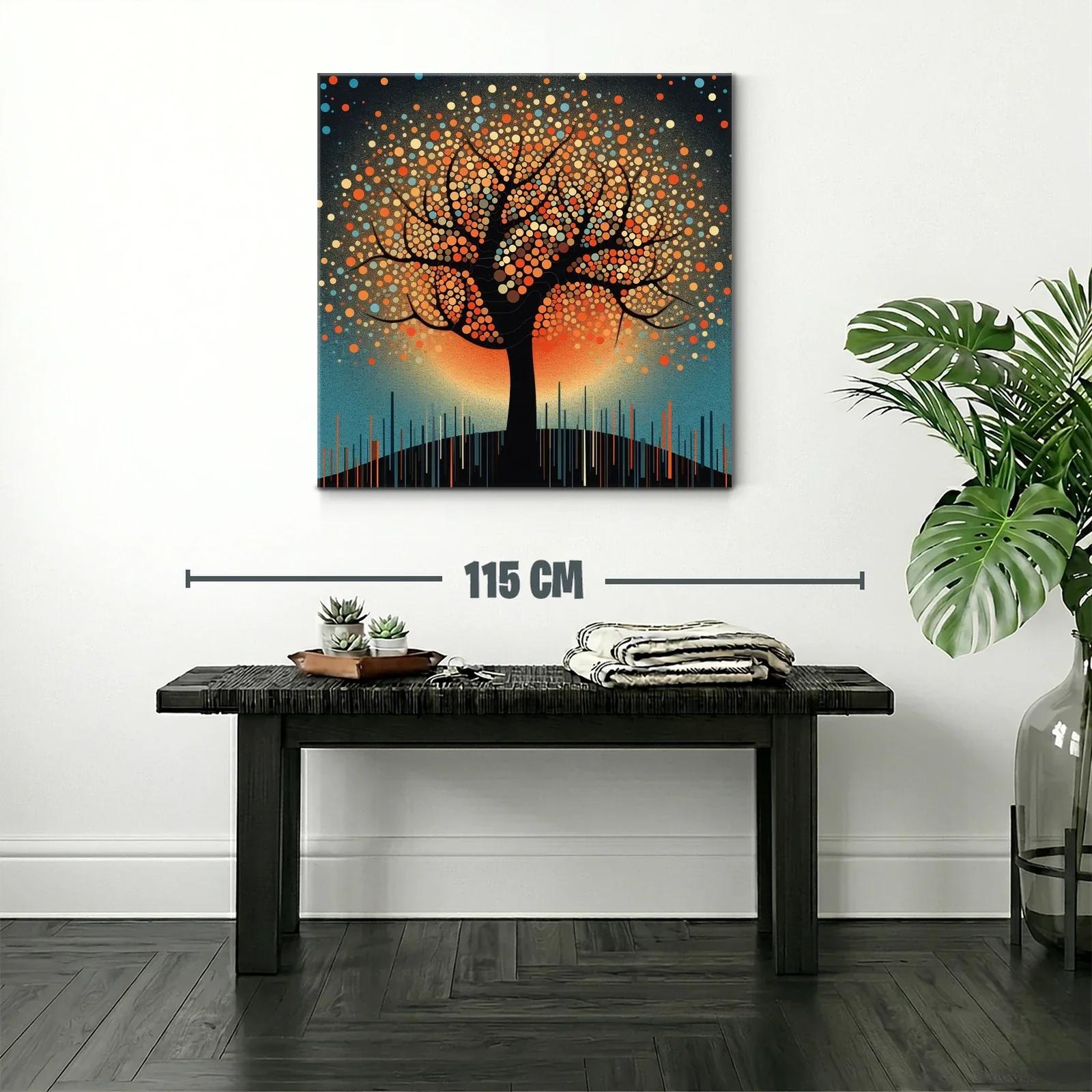 Árbol vibrante con motivos circulares en tonos cálidos — miniatura 2