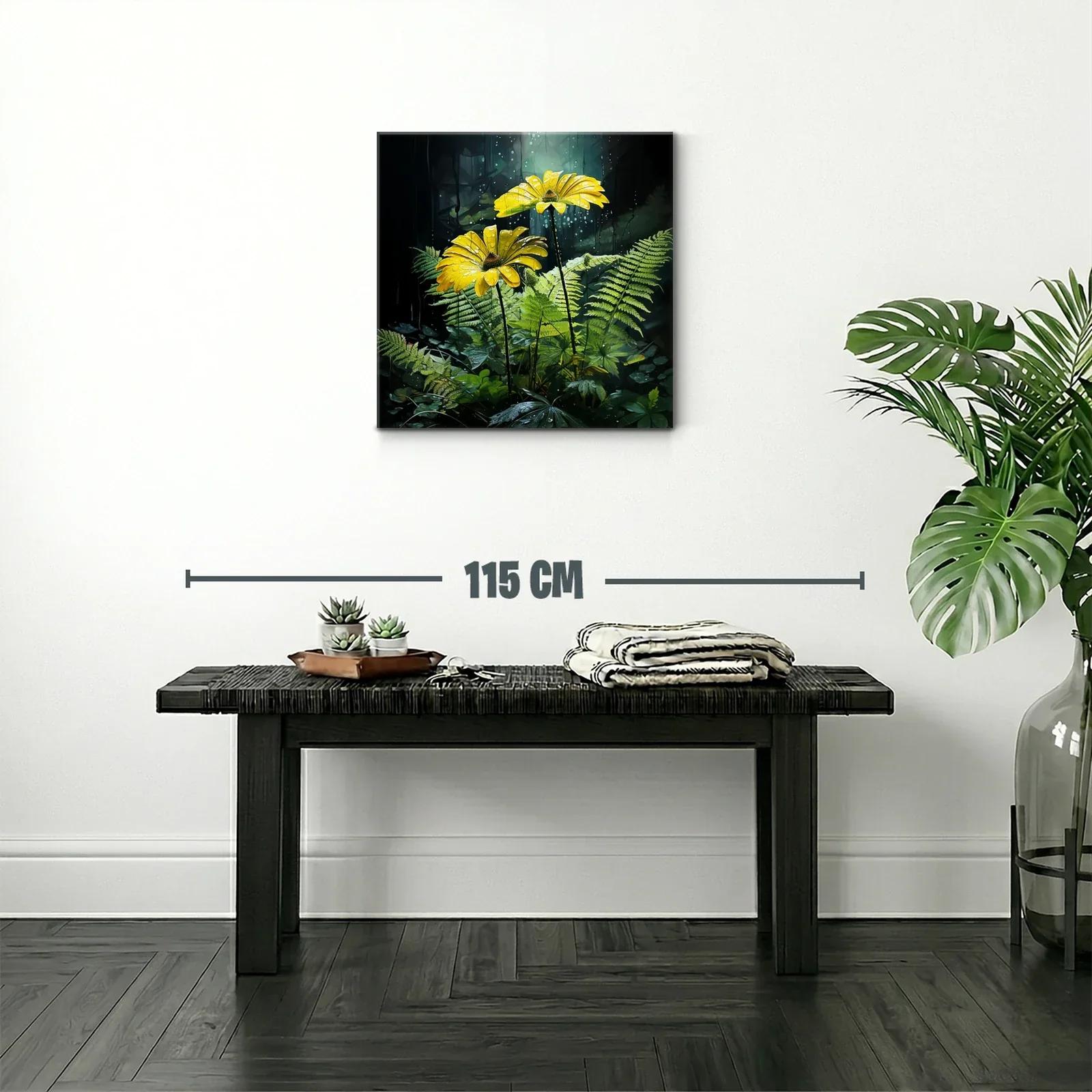 Flores Amarillas Luminosas entre Helechos Verdes — miniatura 2