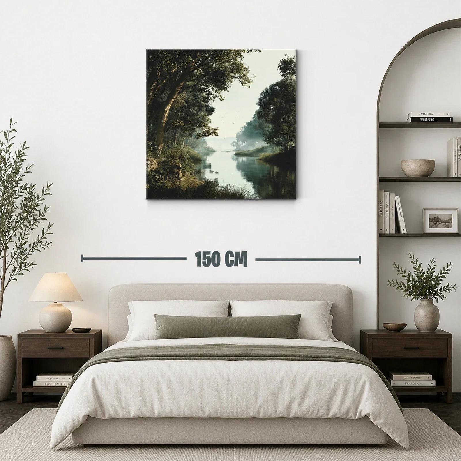 Paisaje sereno con río y árboles frondosos — miniatura 3