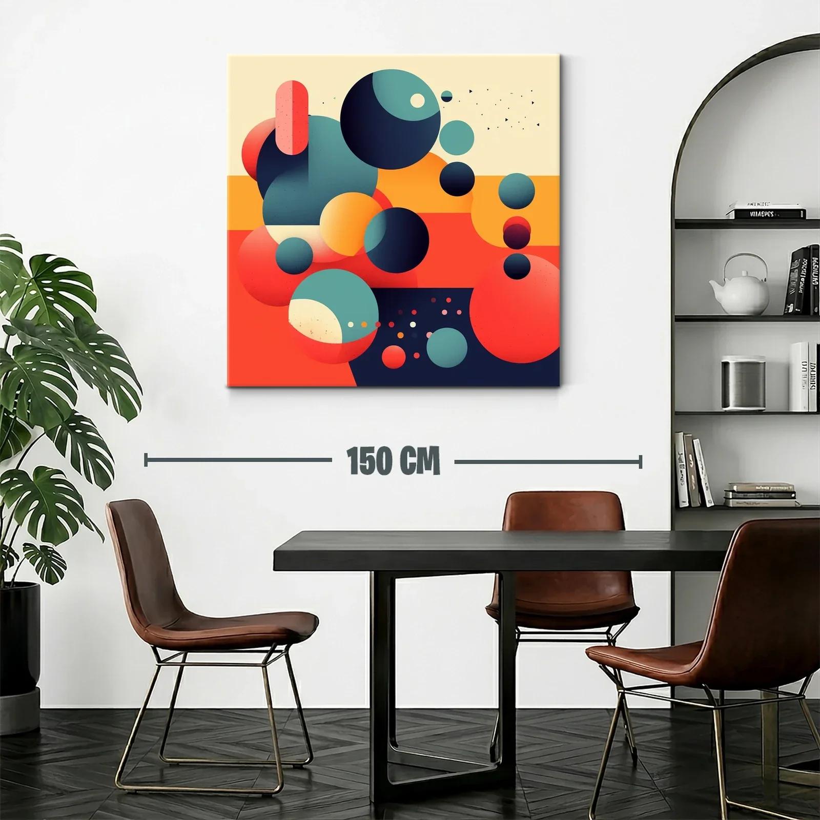 Composición abstracta con esferas en tonos cálidos y fríos — miniatura 2
