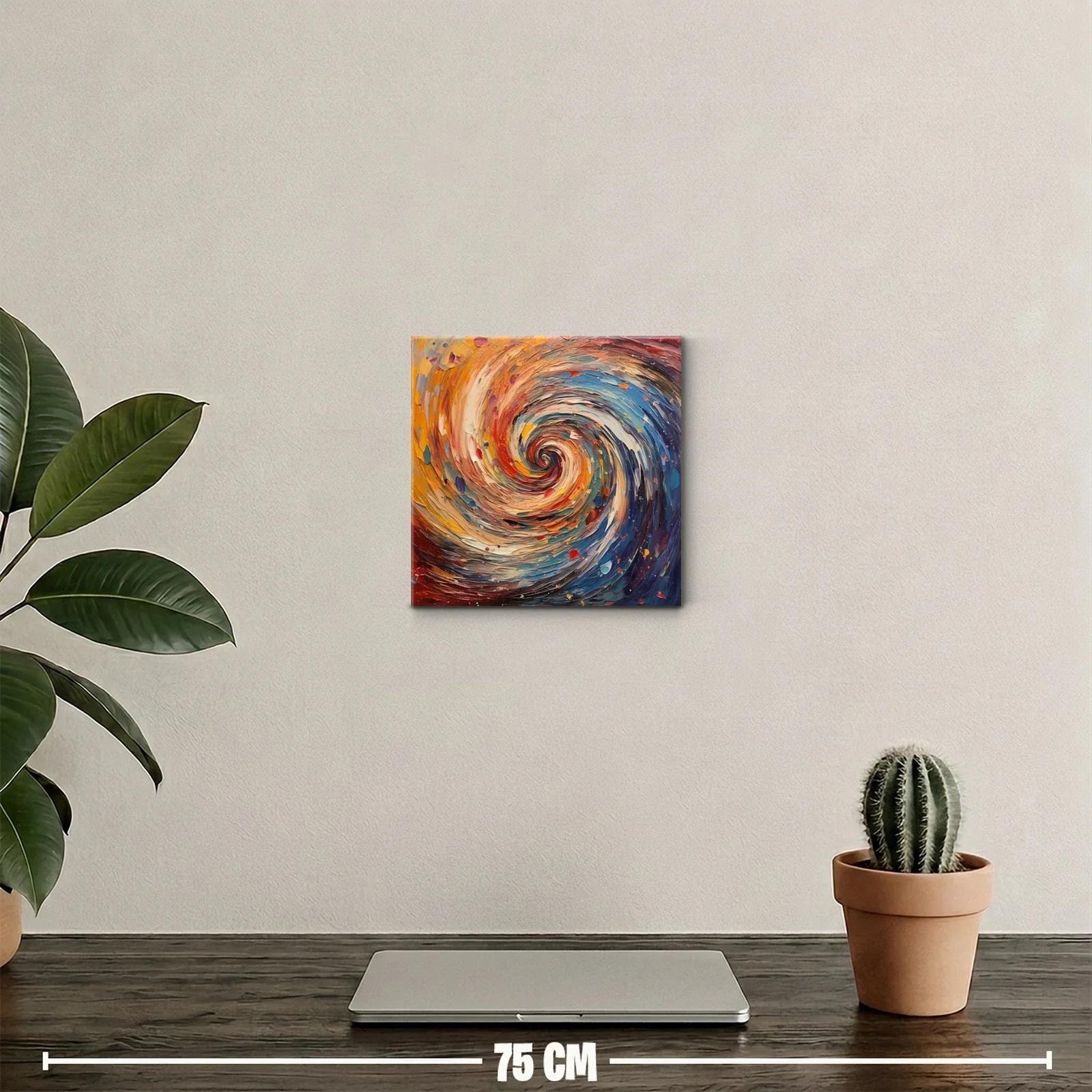 Cuadro abstracto remolino en colores vibrantes — miniatura 2