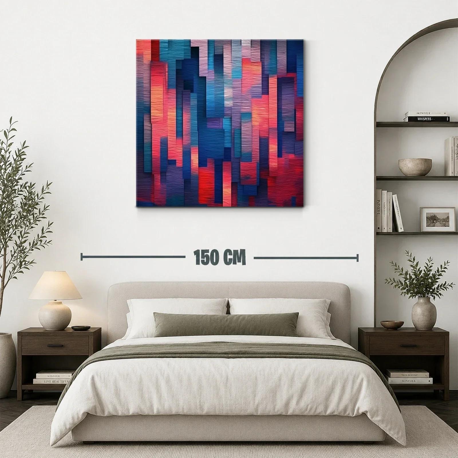 Composición abstracta en tonos cálidos y fríos vibrantes — miniatura 3