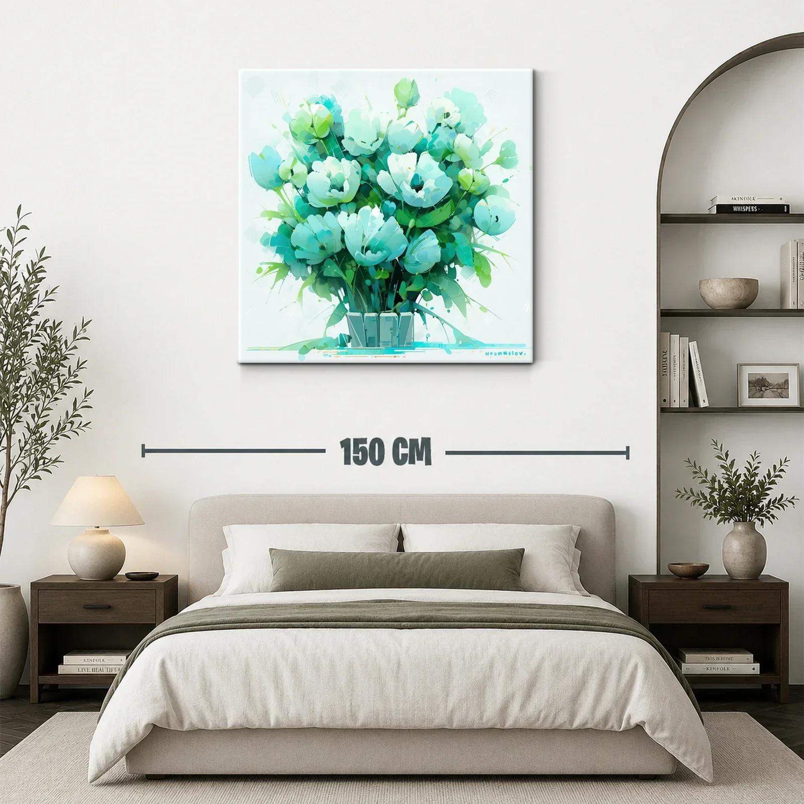 Bouquet fresco en tonos verde agua y azul suave — miniatura 3