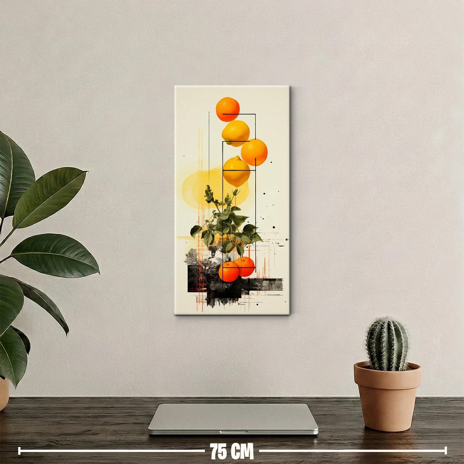 Cuadro naranjas en una planta con rectángulos y tinta — miniatura 2