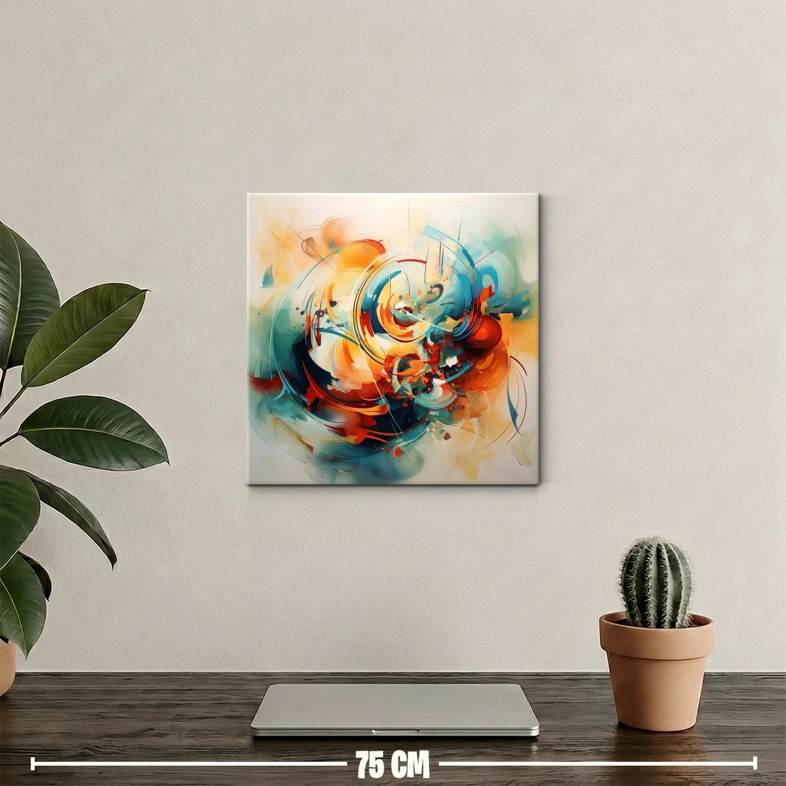 Cuadro abstracto con energía cromática vibrante — miniatura 2