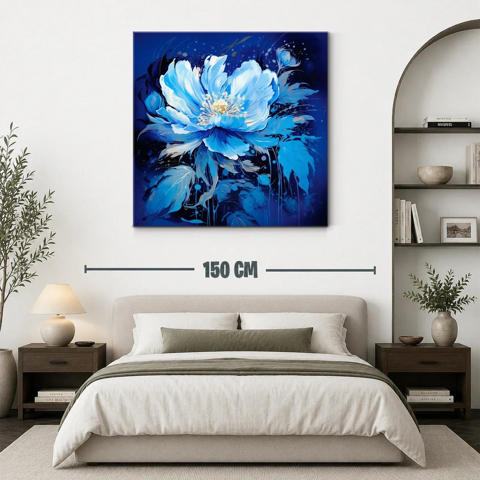 Flor azul vibrante con detalles delicados y fondo profundo — miniatura 3