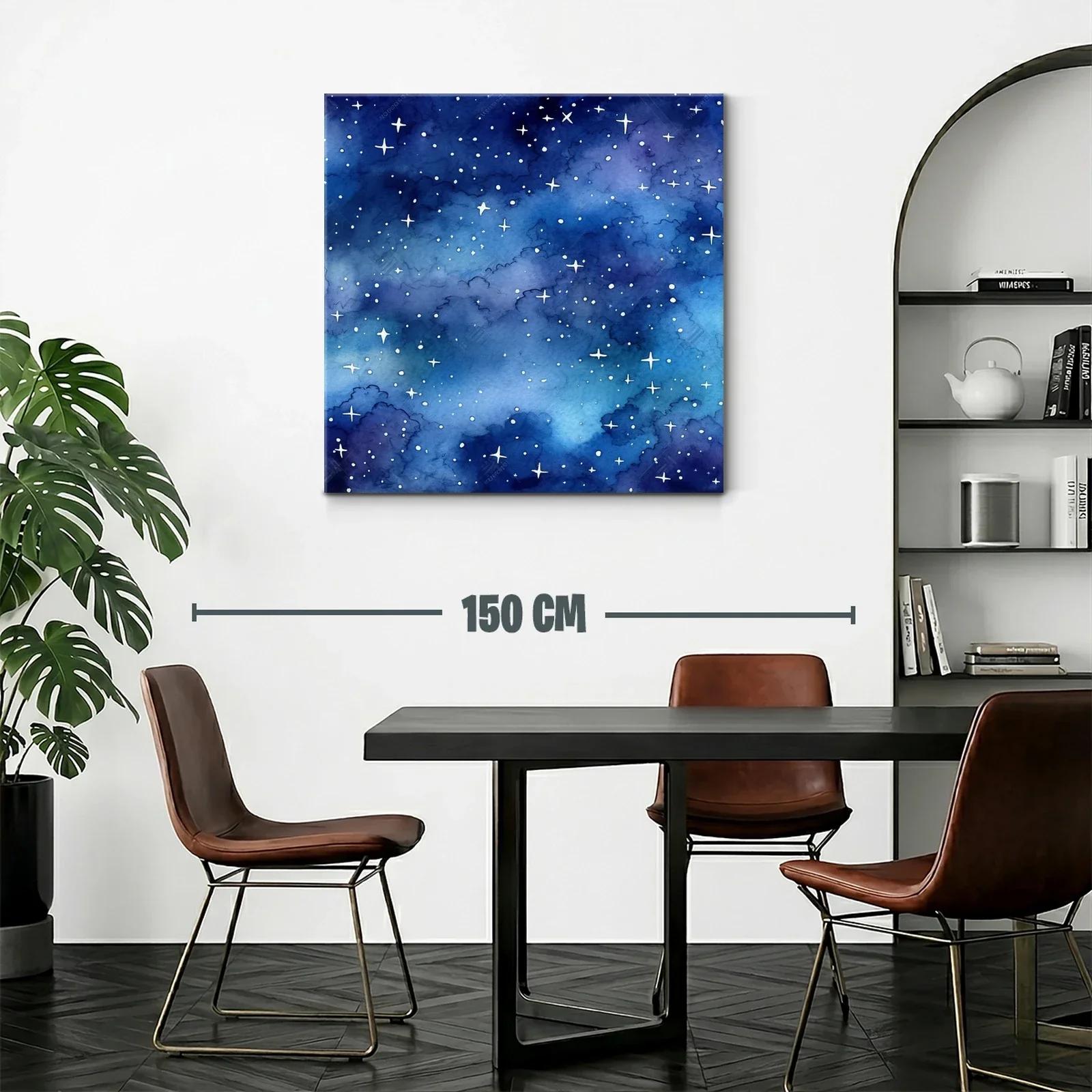Cuadro con un cielo estrellado en tonos azul profundo — miniatura 2