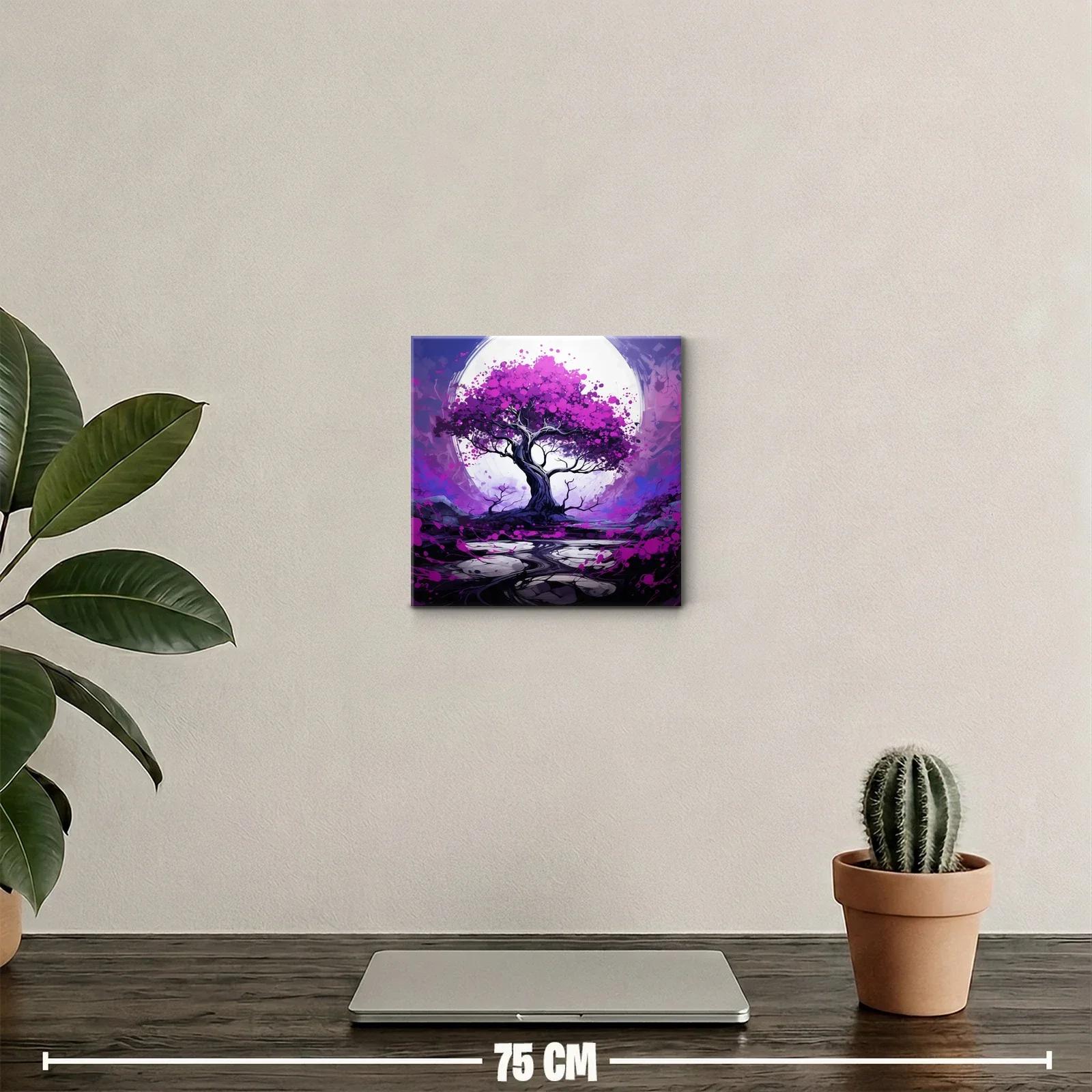 Árbol mágico con vibrantes tonos violetas y fucsias — miniatura 2