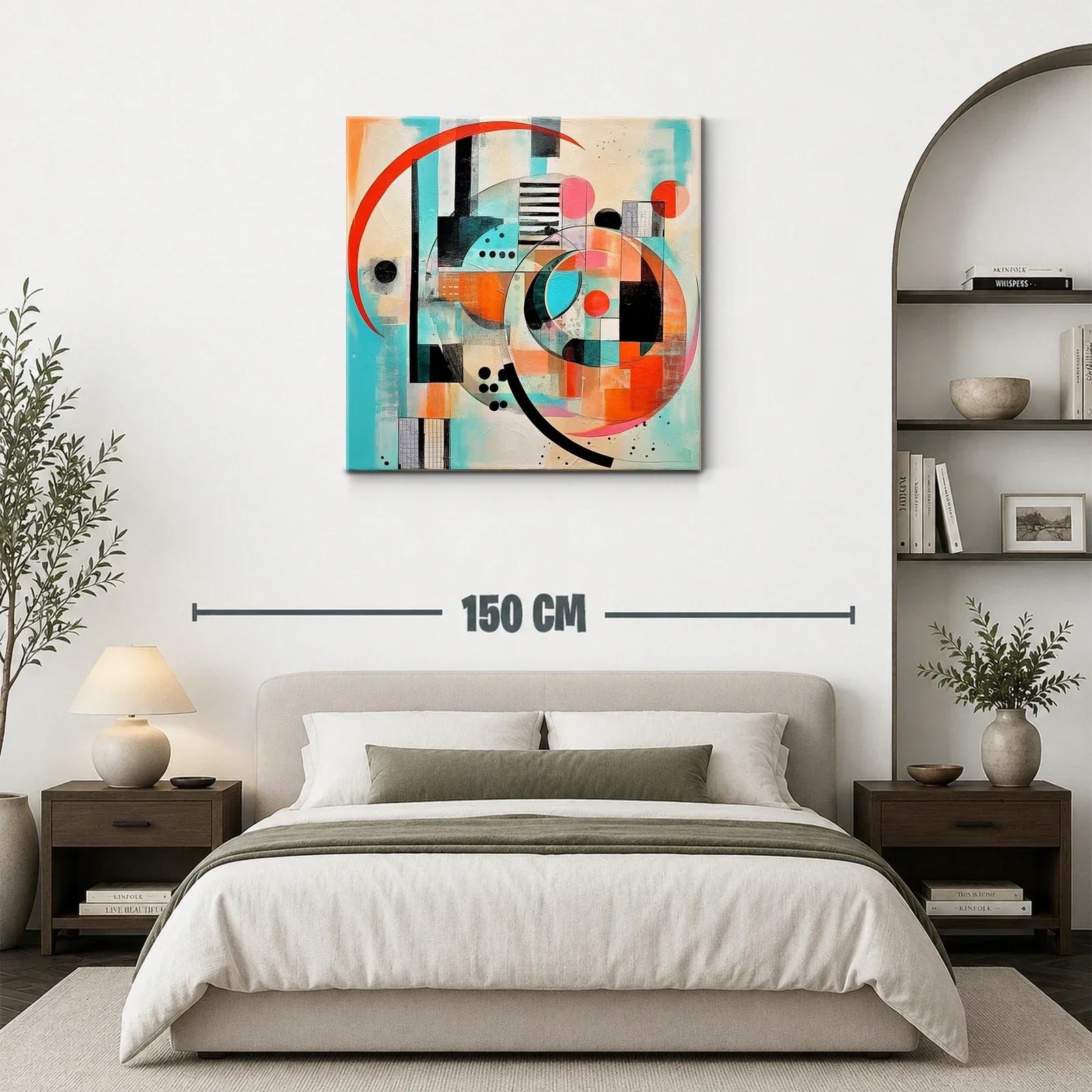 Composición abstracta con círculos y líneas en tonos vivos — miniatura 3