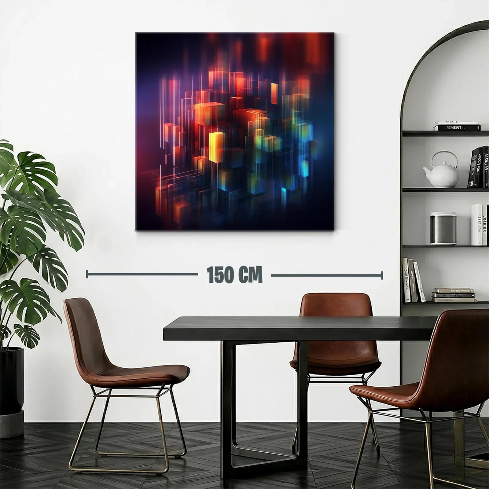 Composición abstracta con cubos iluminados y tonos intensos — miniatura 2