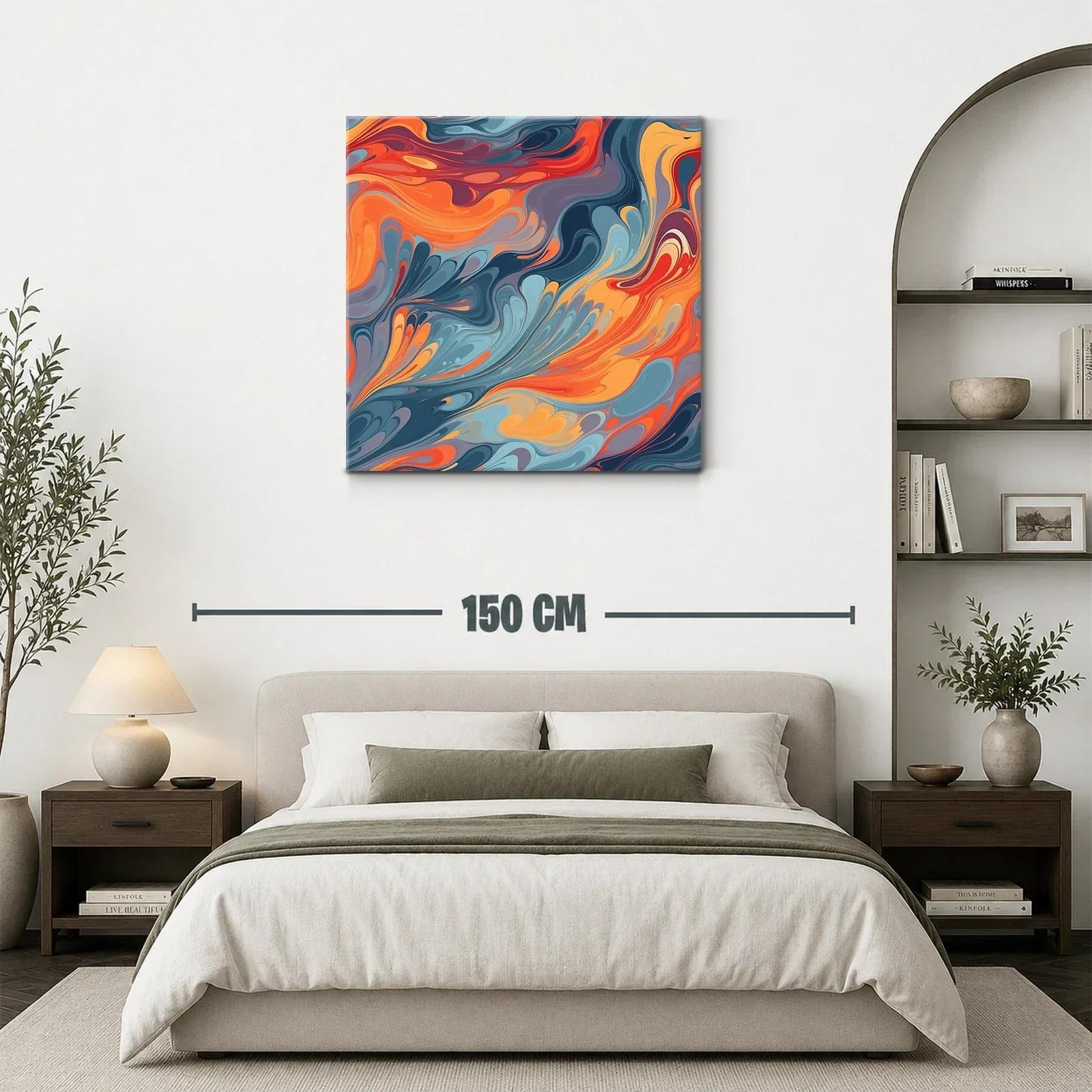 Arte abstracto con flujo vibrante en tonos cálidos y fríos — miniatura 3